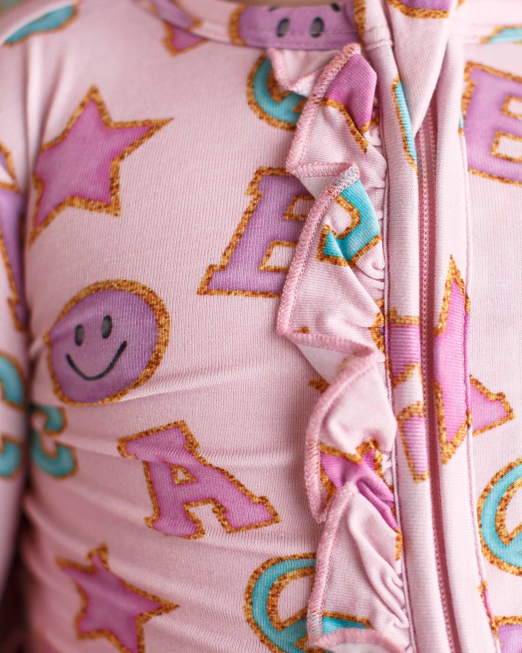 Abigail Ruffled Zippered Footie