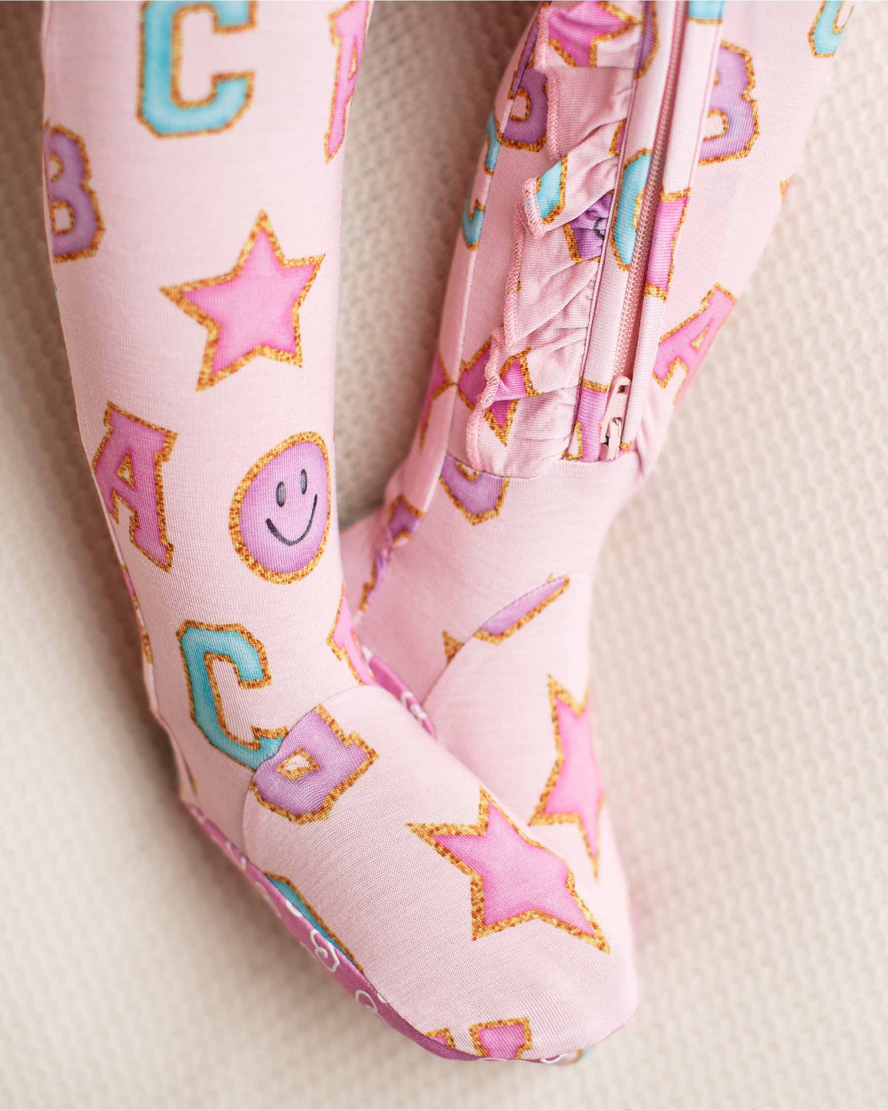 Abigail Ruffled Zippered Footie