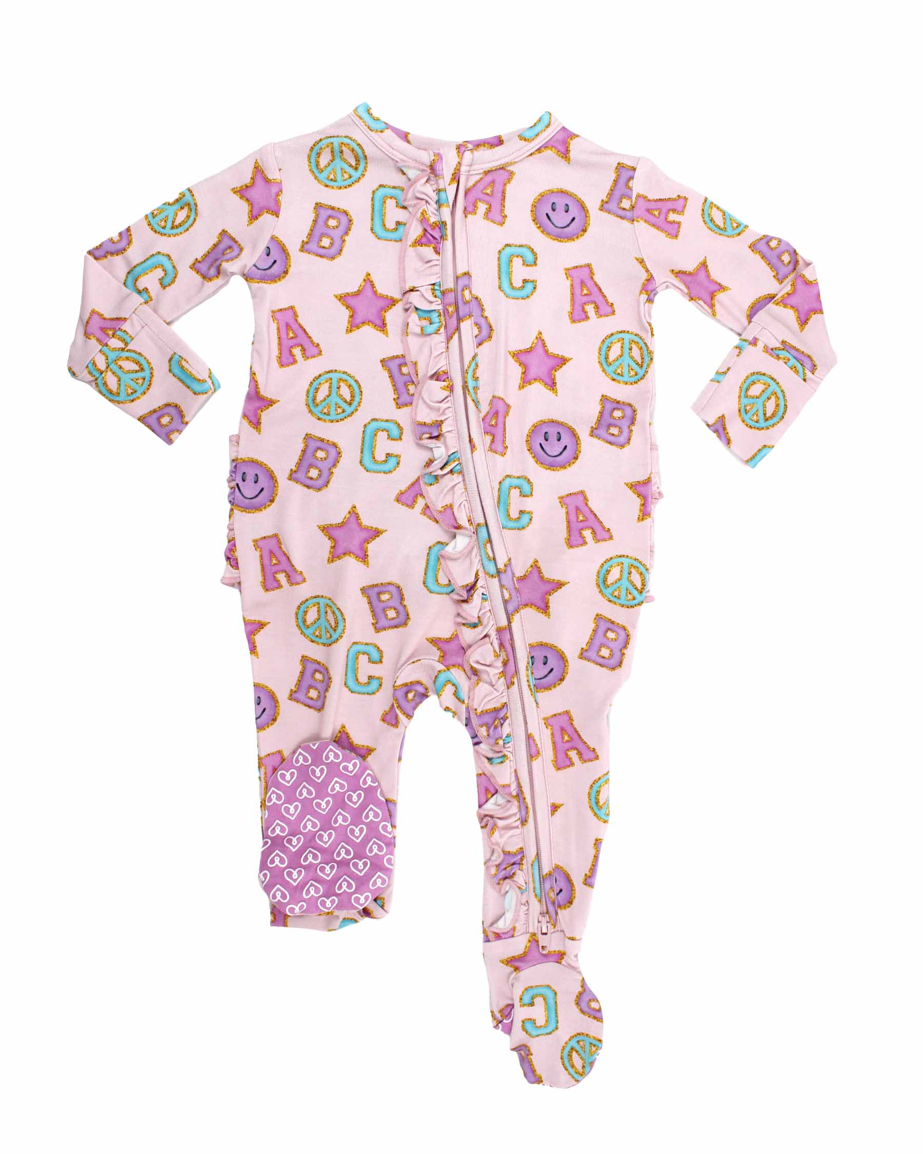 Abigail Ruffled Zippered Footie