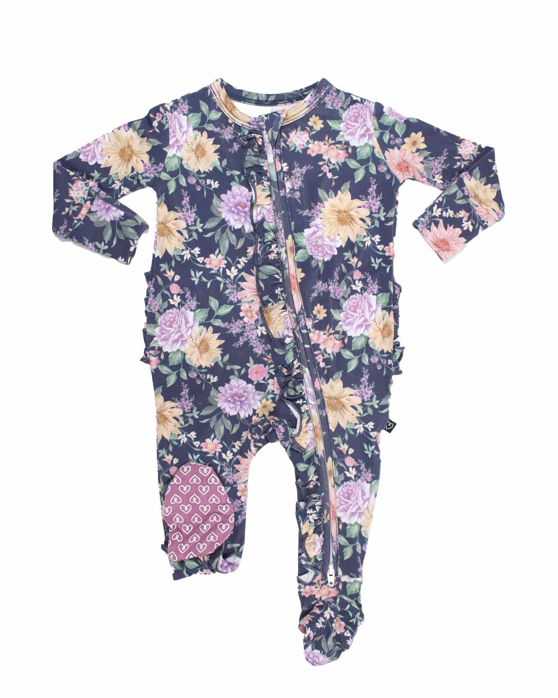 Anna Ruffled Zippered Footie