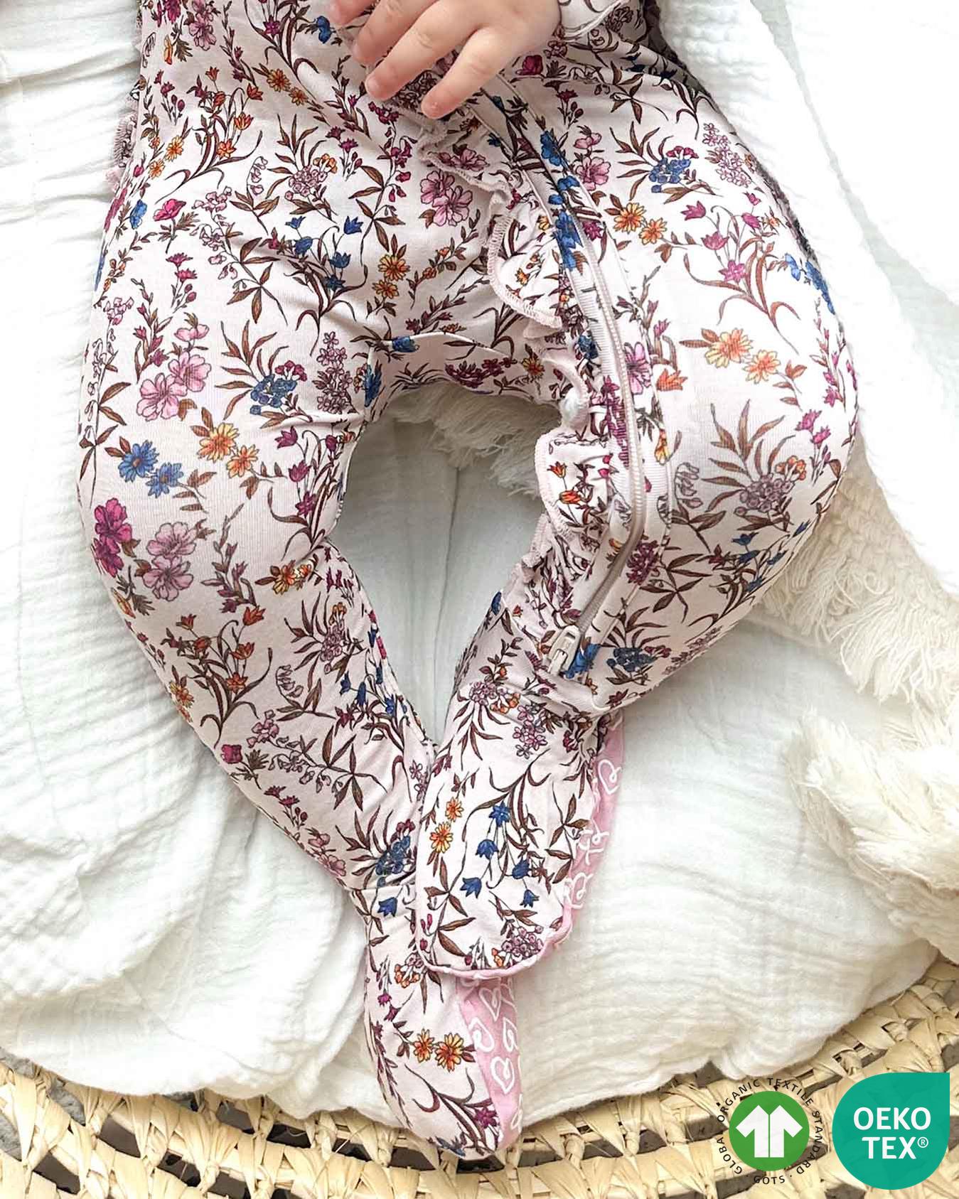Ariana Ruffled Zippered Footie