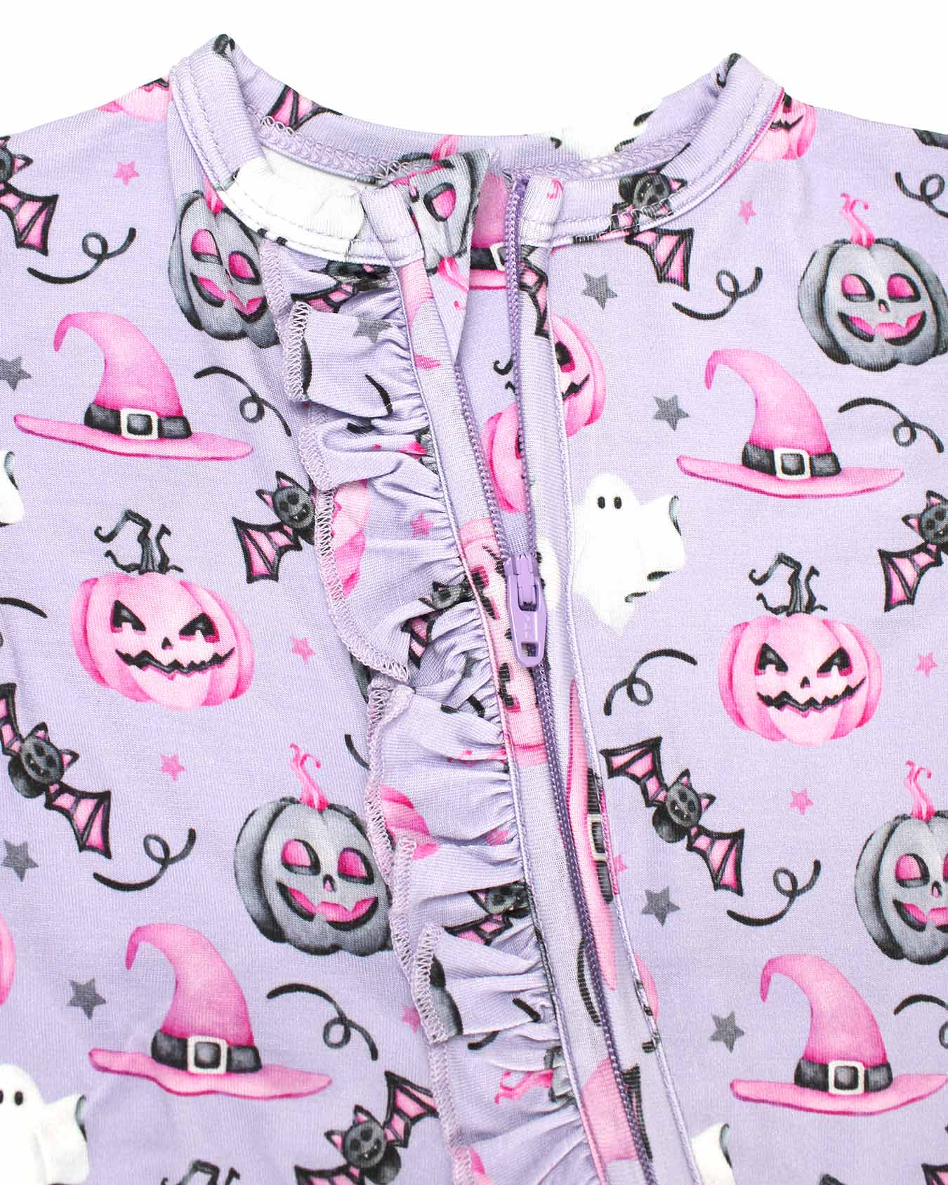Audrey Ruffled Zippered Footie