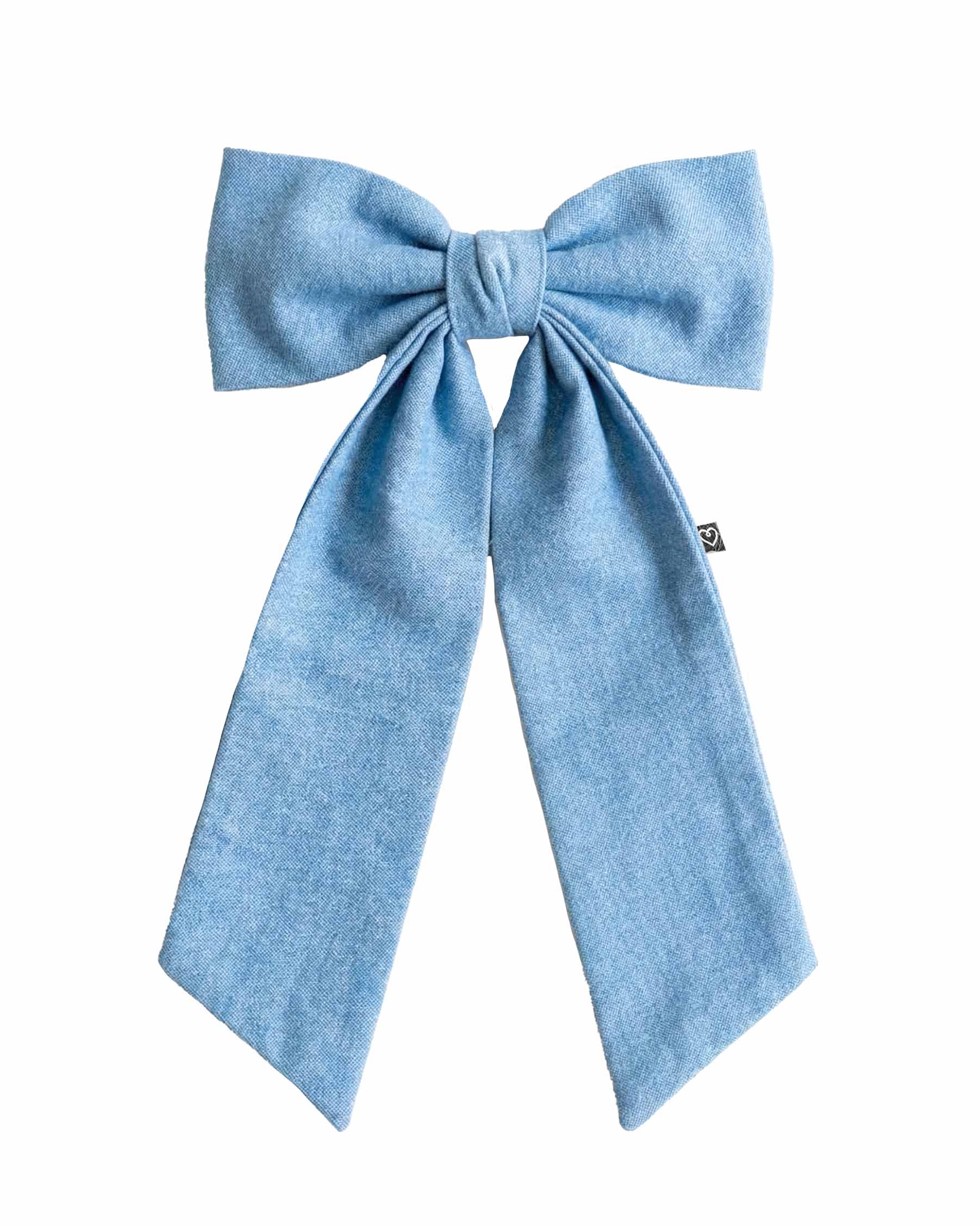 Denim Clip Bow