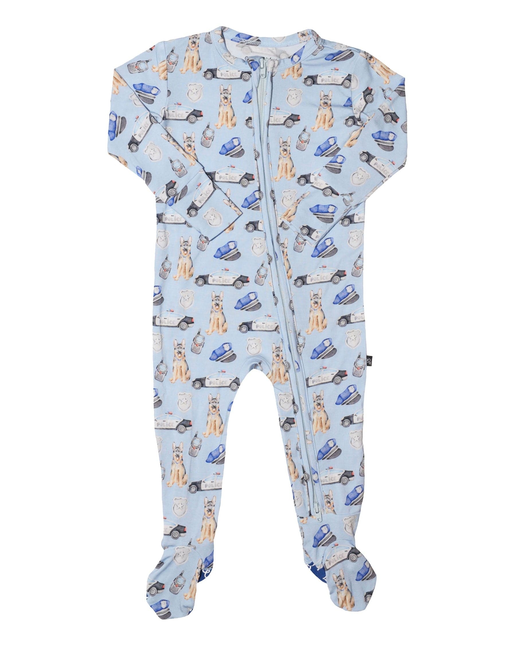 Lev Baby Zippered Footie in Officer Collection