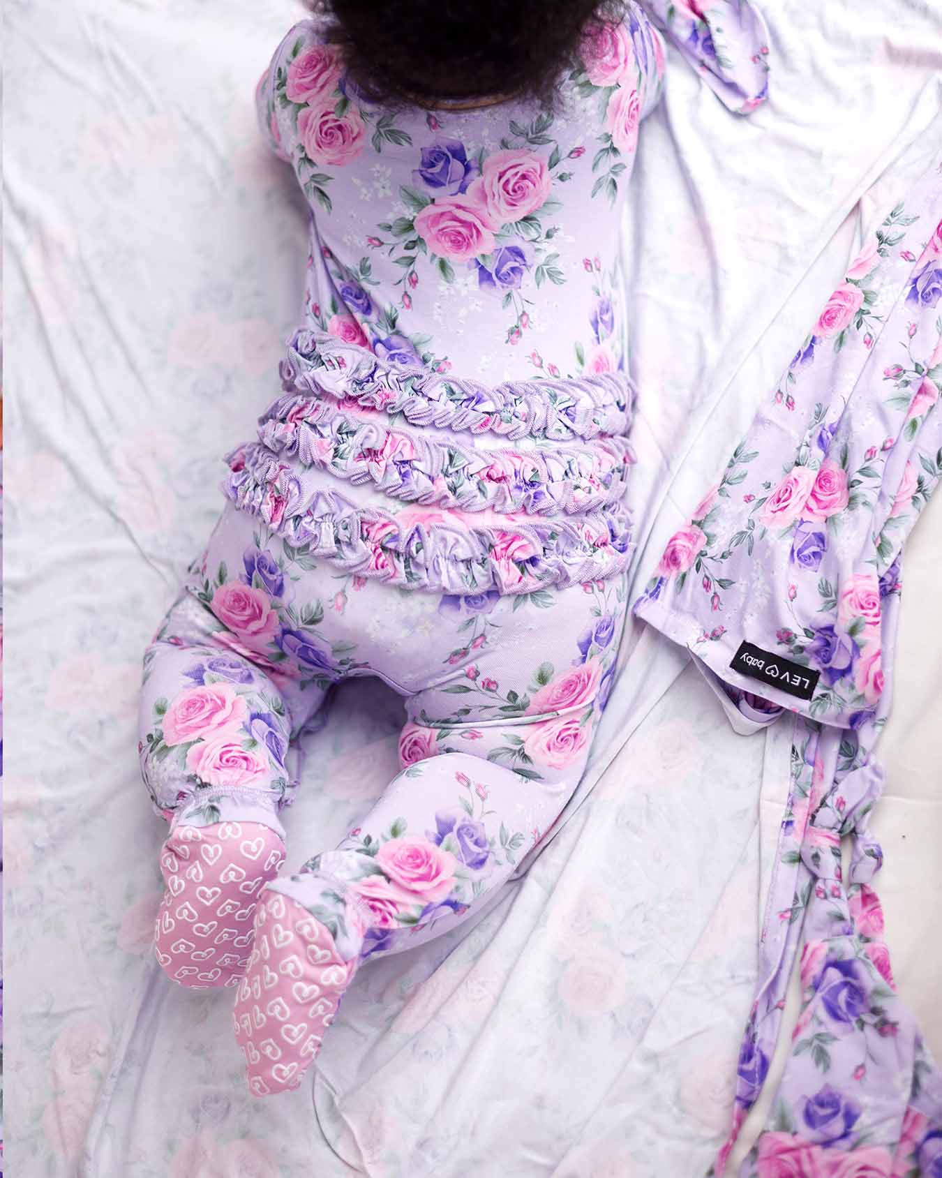 Eliza Ruffled Zippered Footie