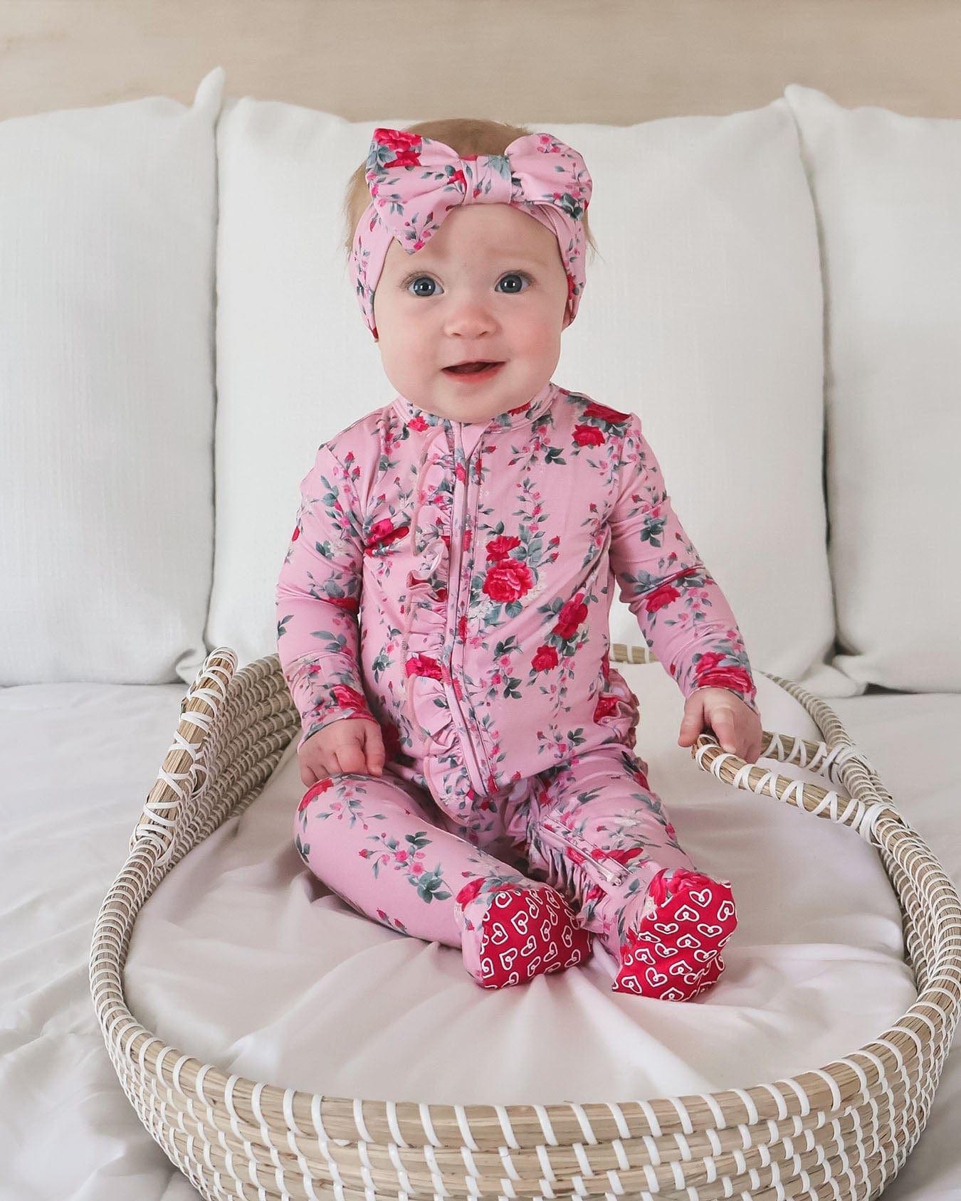 Rosalind Ruffled Zippered Footie