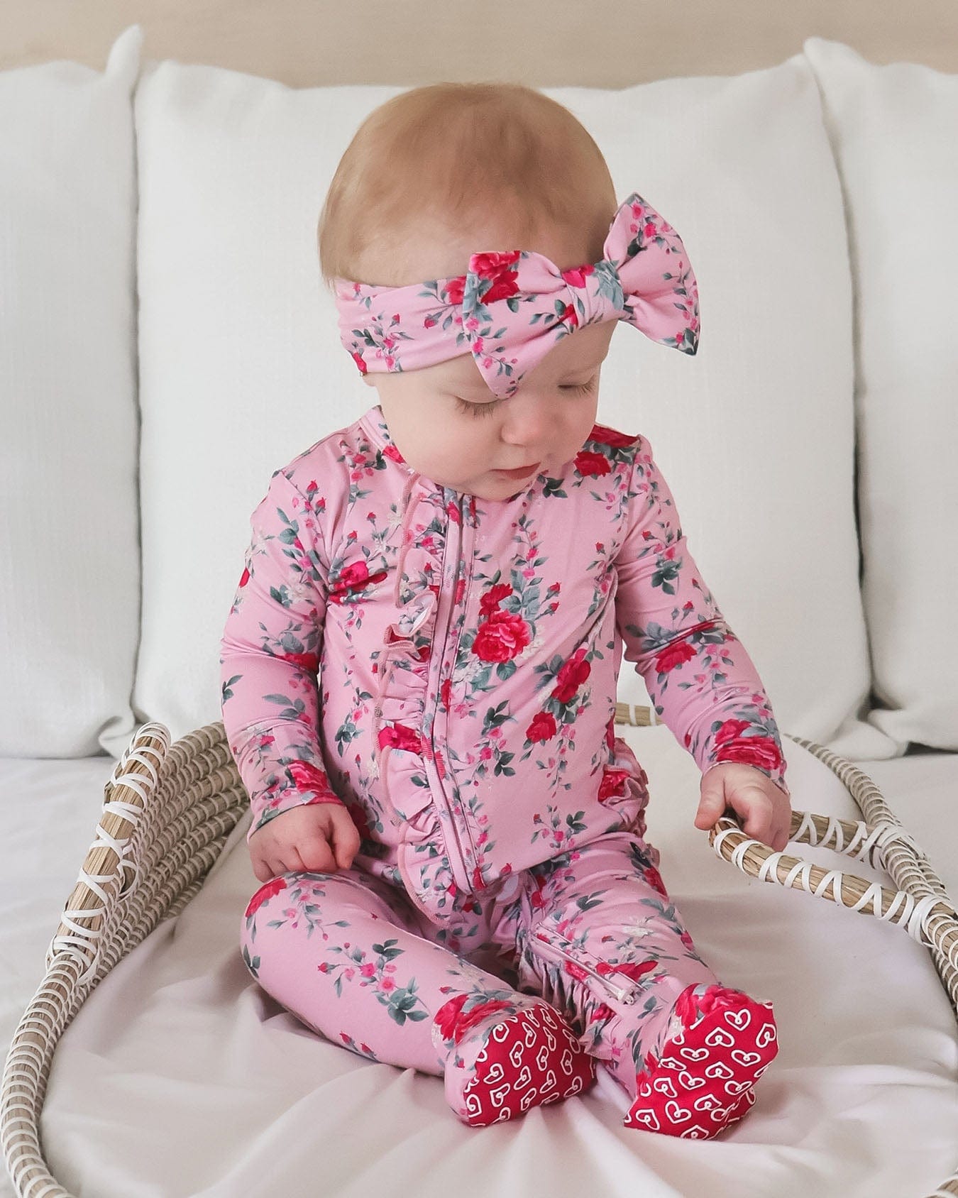 Rosalind Ruffled Zippered Footie