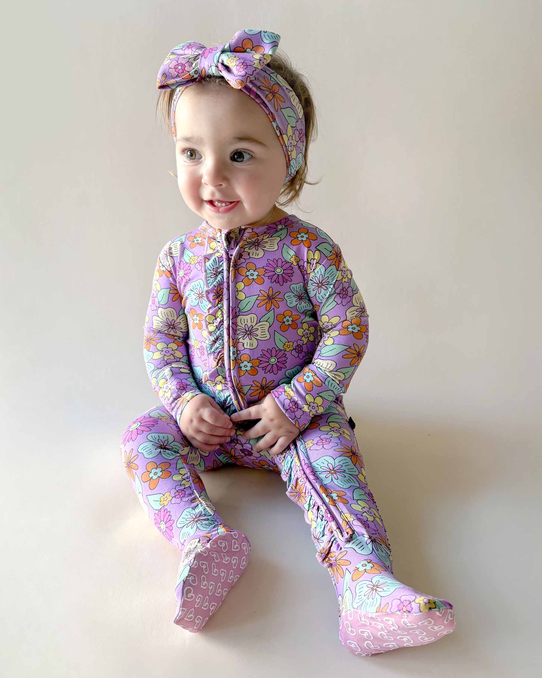 Lucy Ruffled Zippered Footie