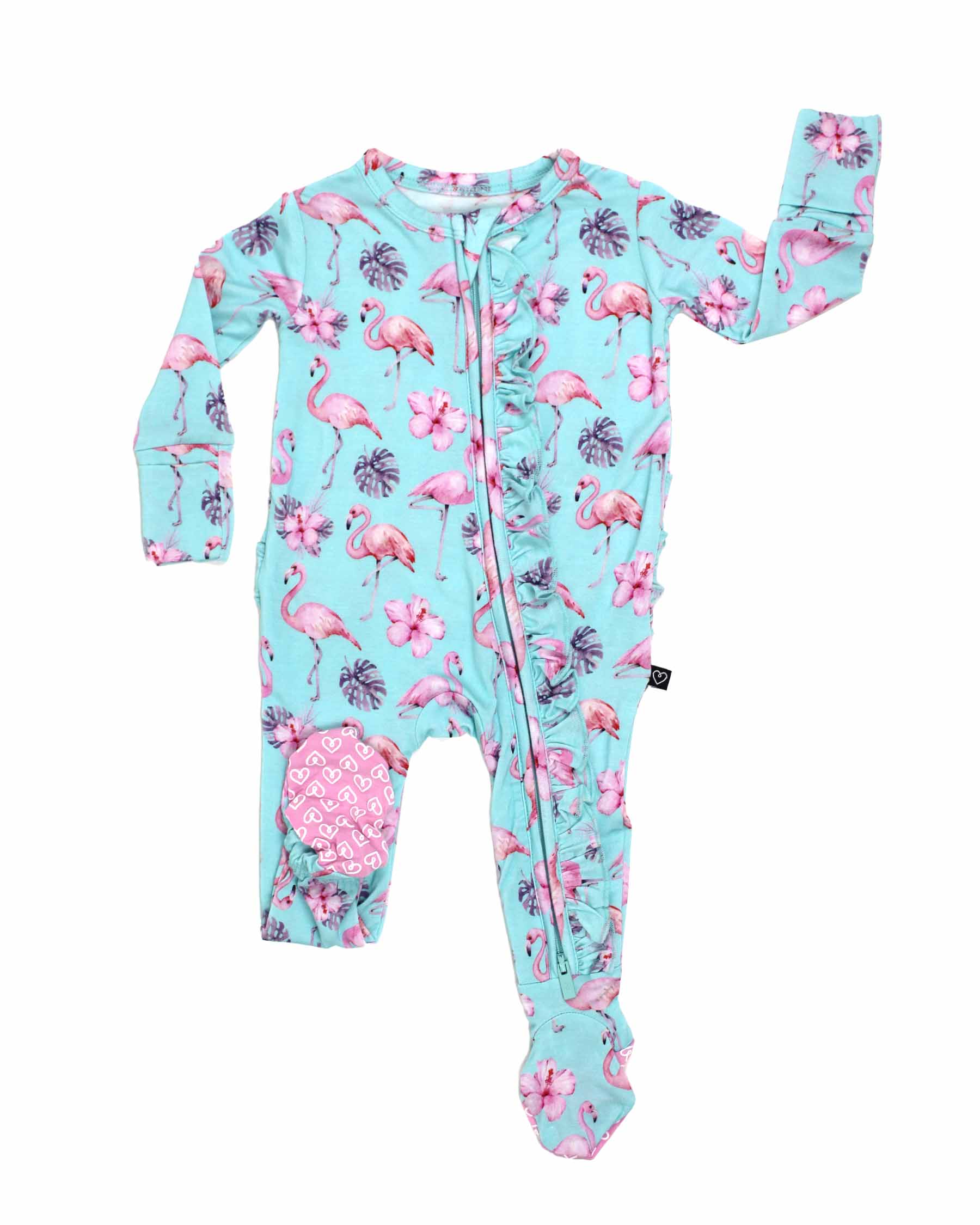 Aurelia Ruffled Zippered Footie