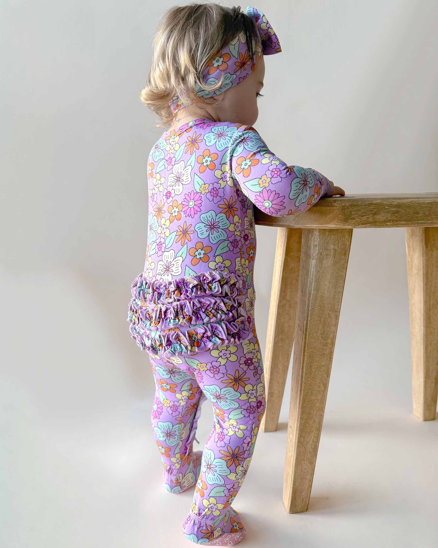 Lucy Ruffled Zippered Footie