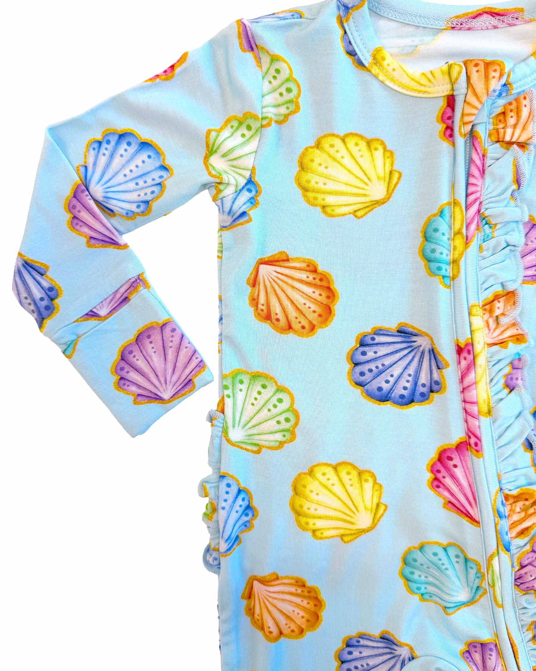 Jenna Ruffled Zippered Footie