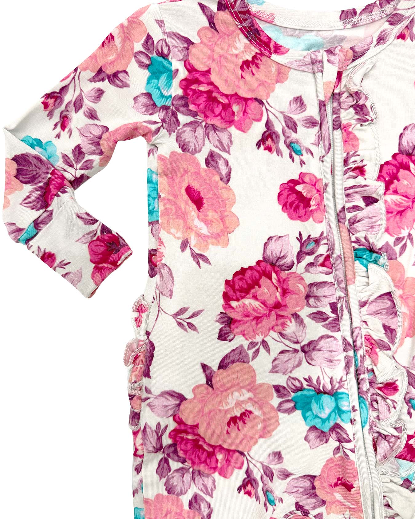 Naomi Ruffled Zippered Footie