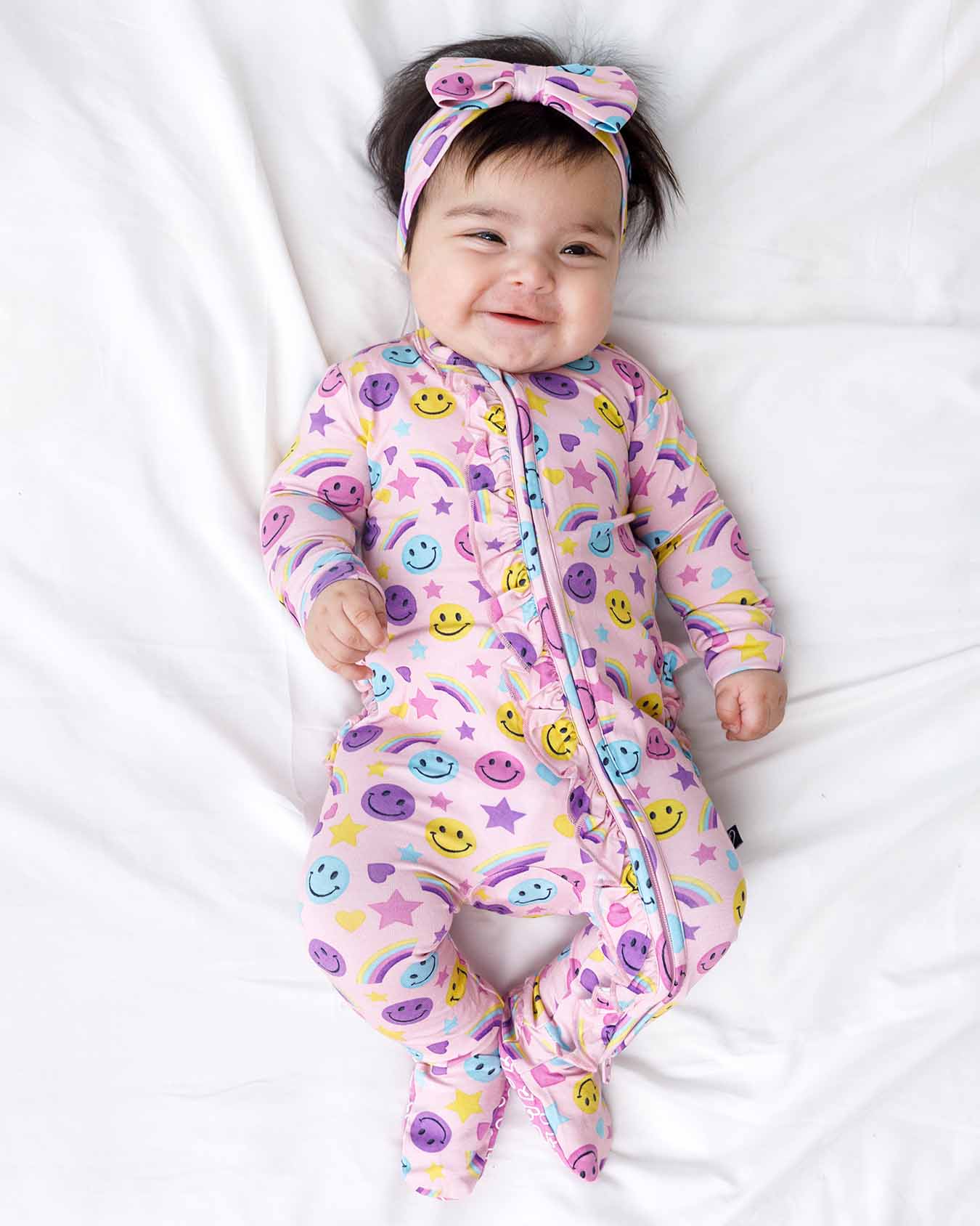 Cora Ruffled Zippered Footie