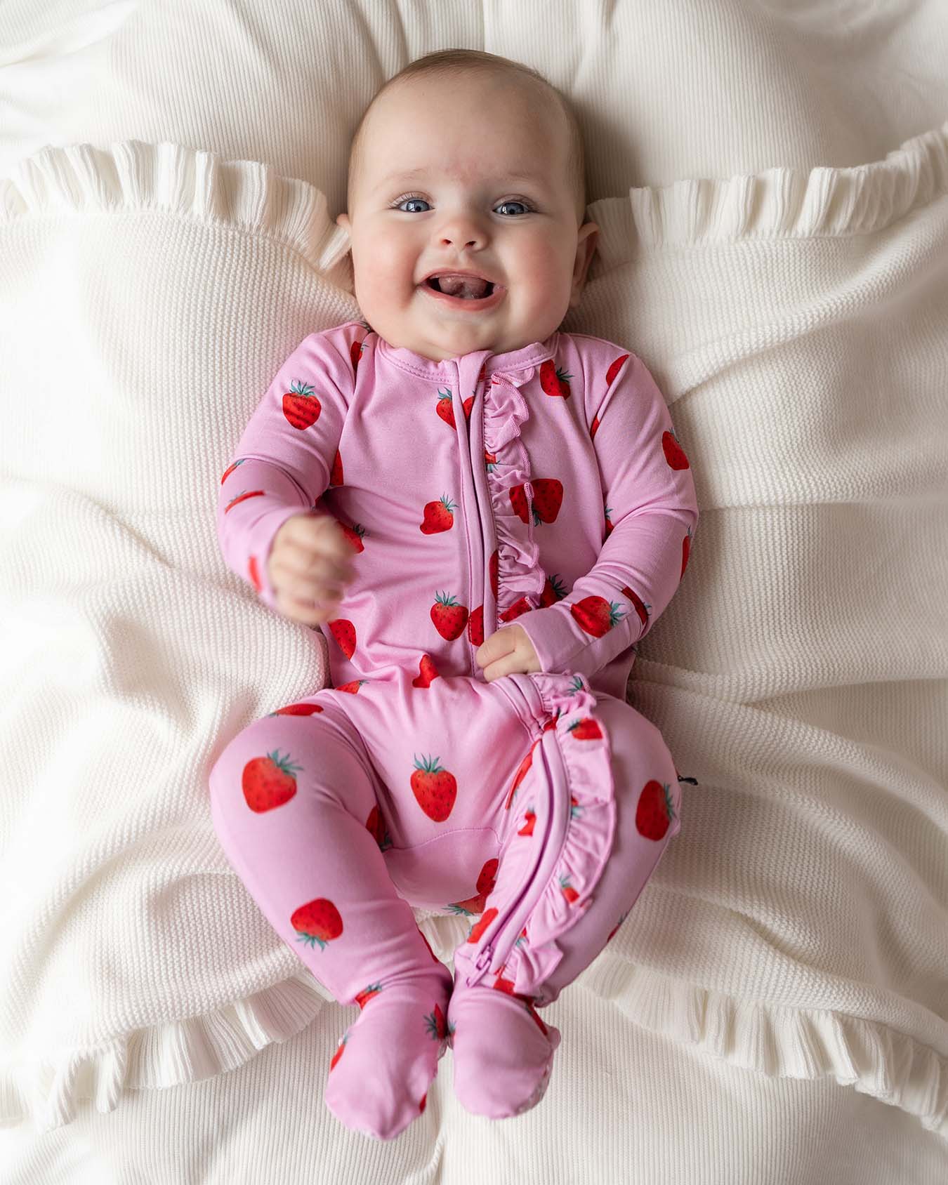 Hadley Ruffled Zippered Footie