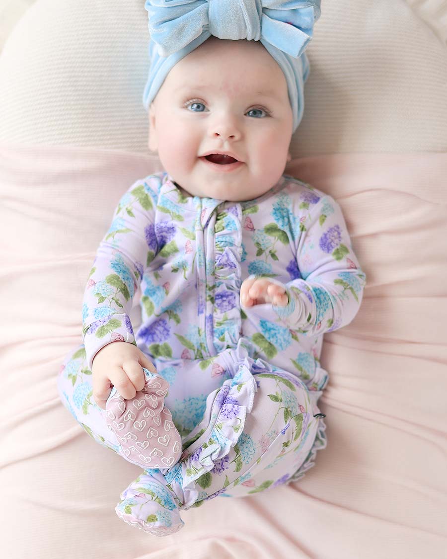 Colette Ruffled Zippered Footie