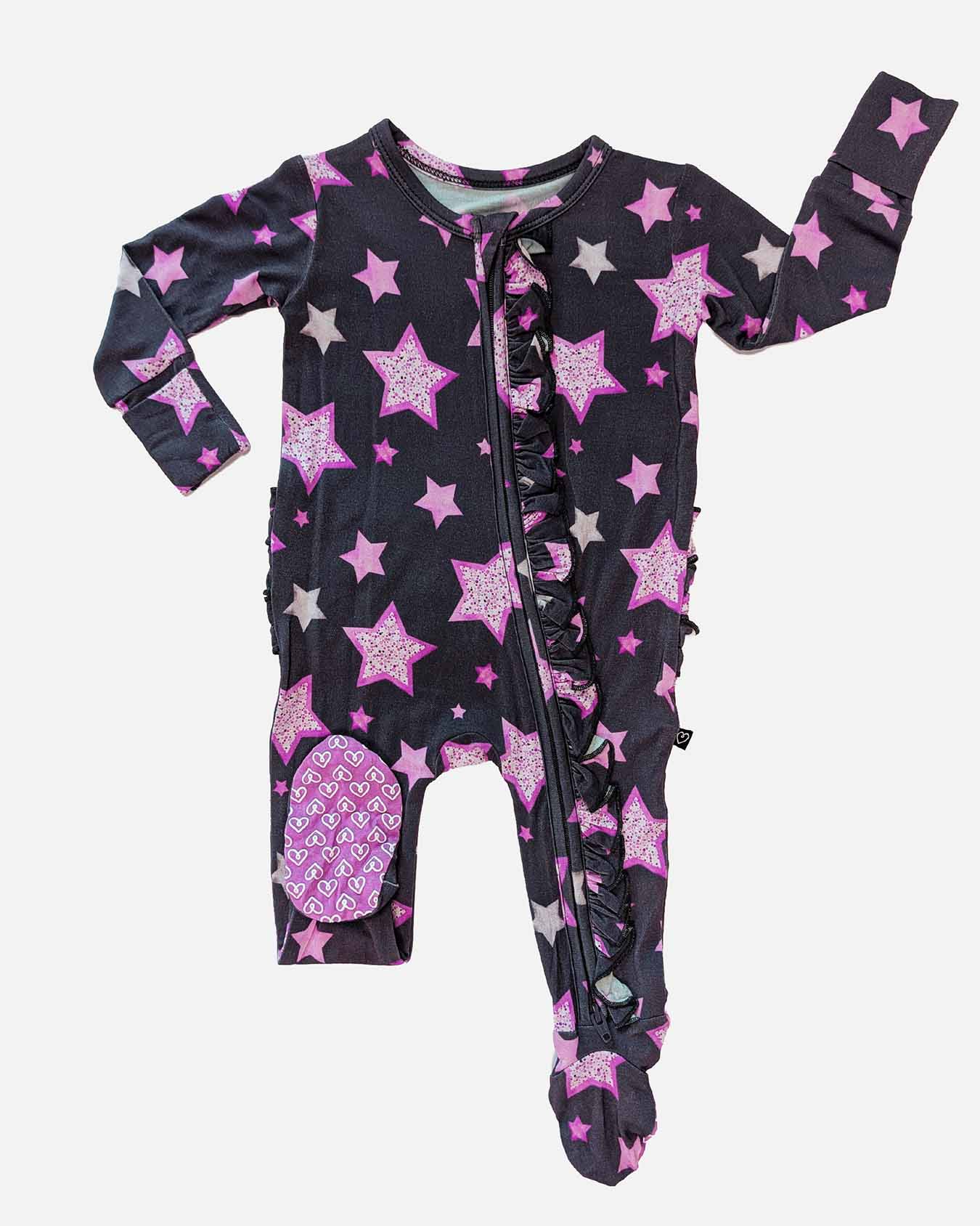 Estelle Ruffled Zippered Footie