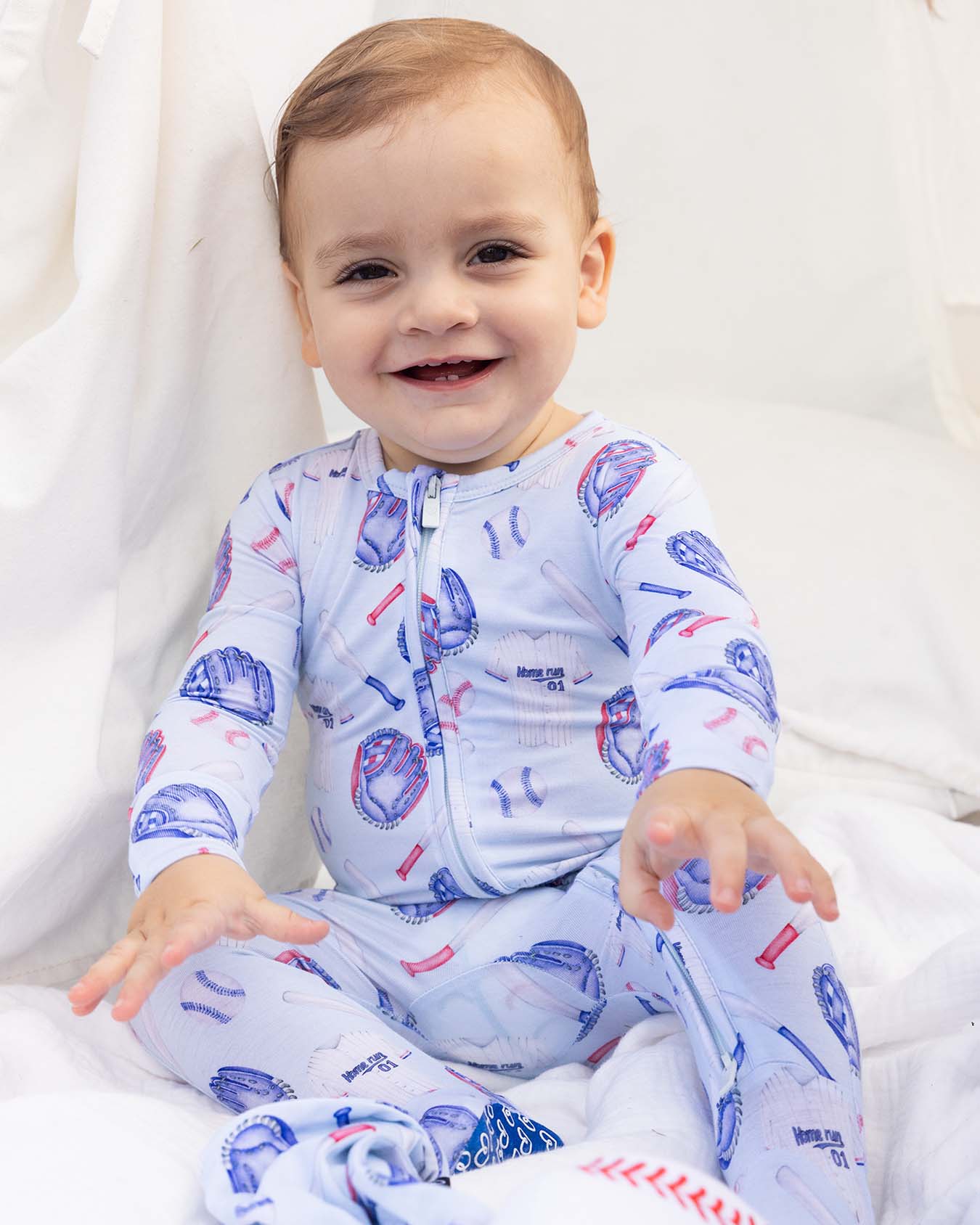 Home Run Zippered Footie