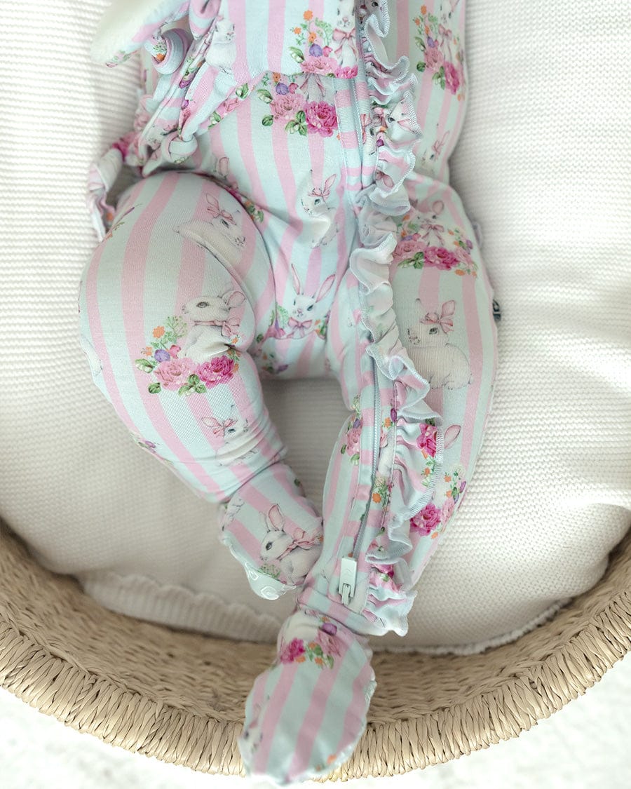 Palmer Ruffled Zippered Footie