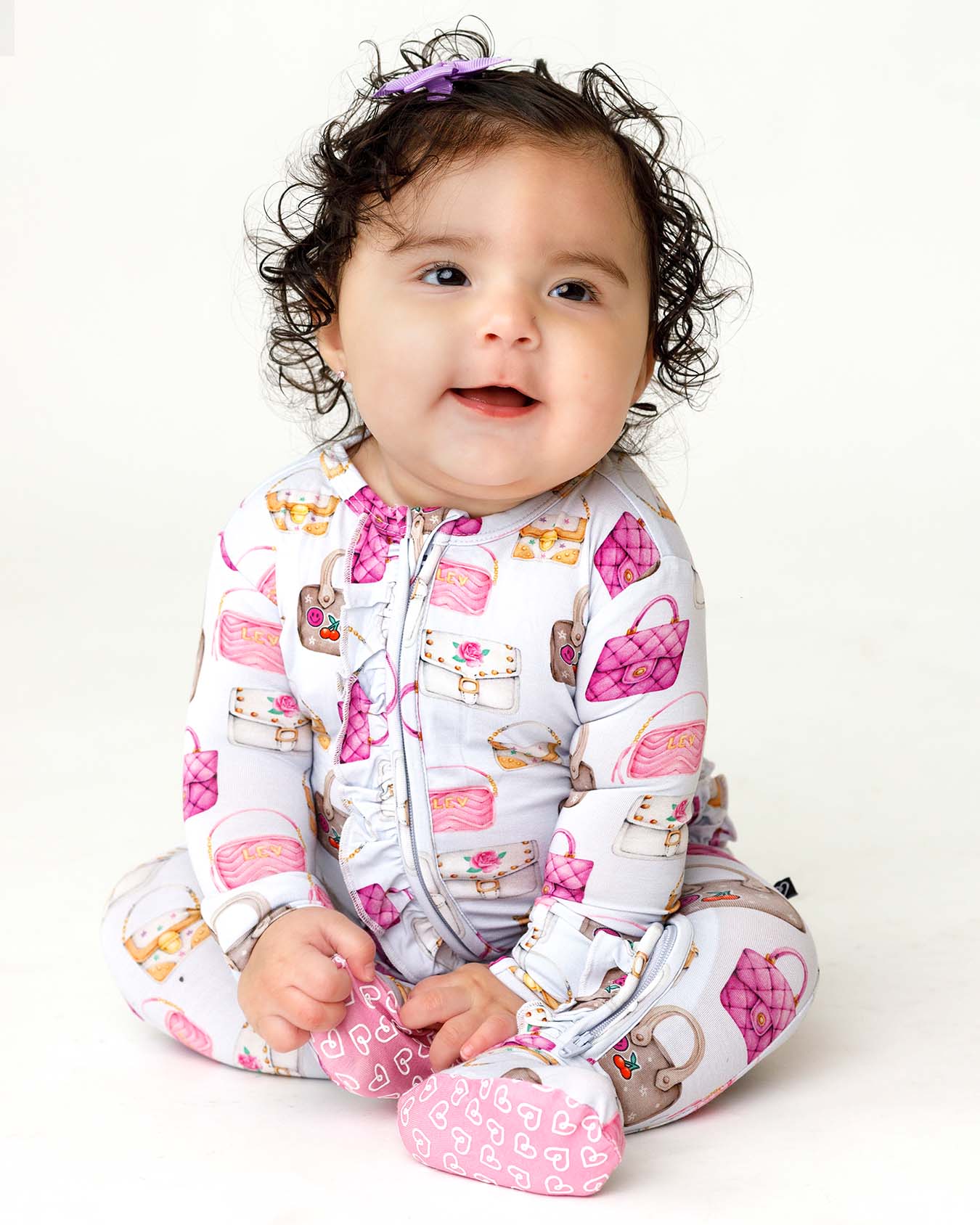 Jules Ruffled Zippered Footie