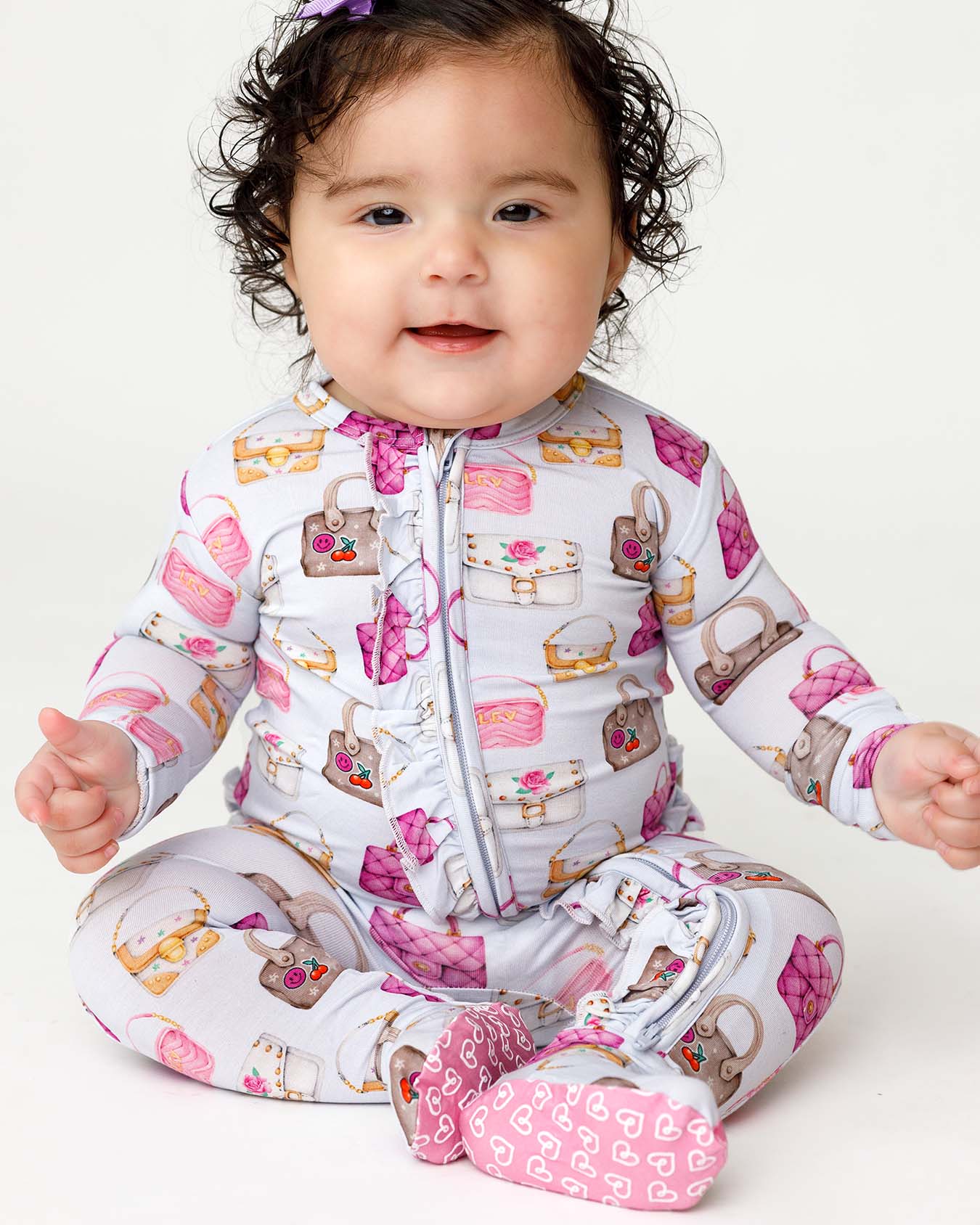 Jules Ruffled Zippered Footie