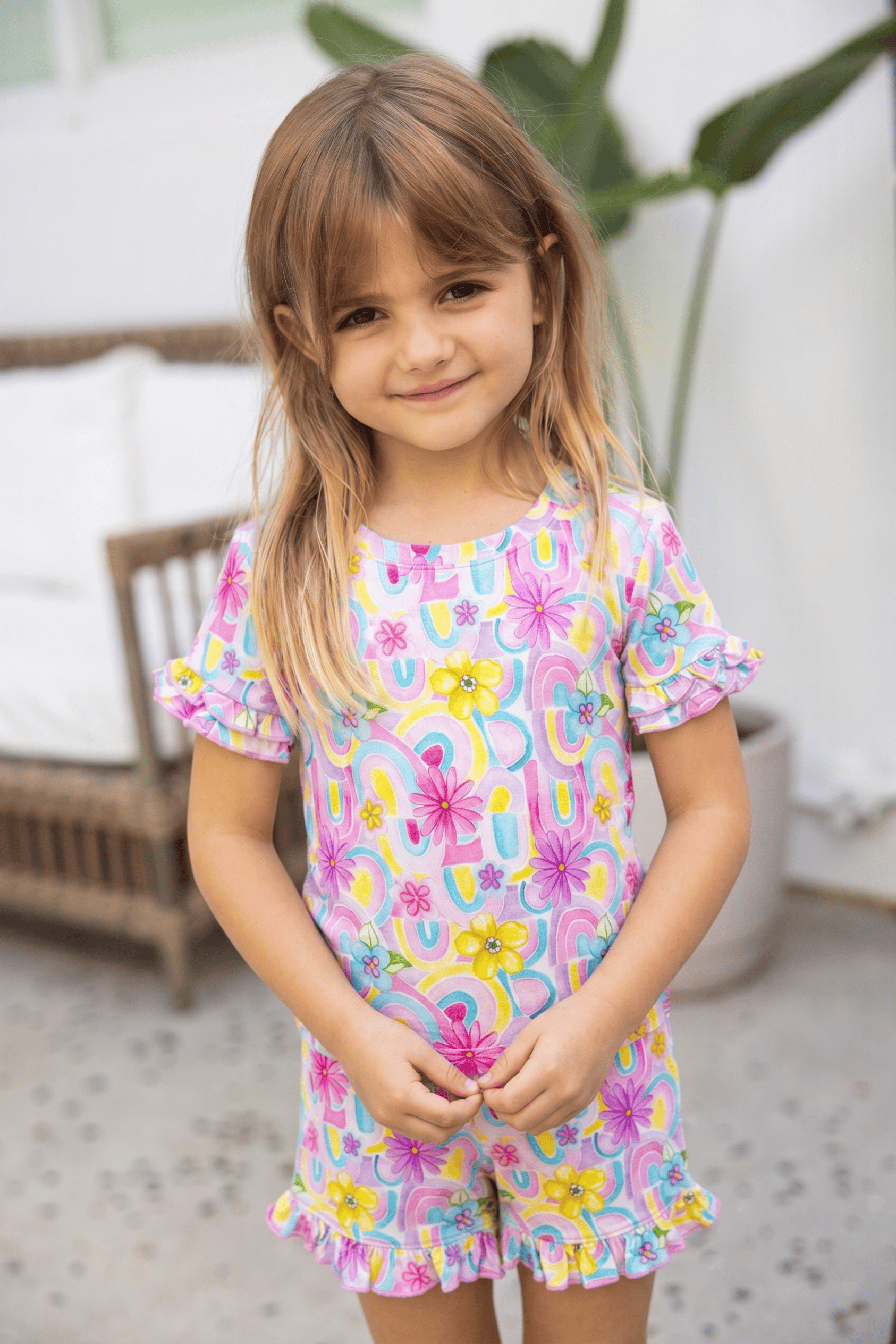 Gianna Ruffled Shorts PJ Set