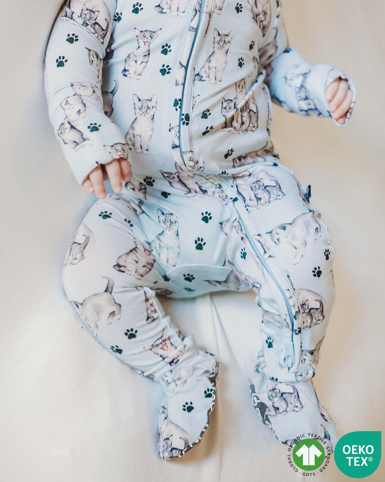 Grey Zippered Footie