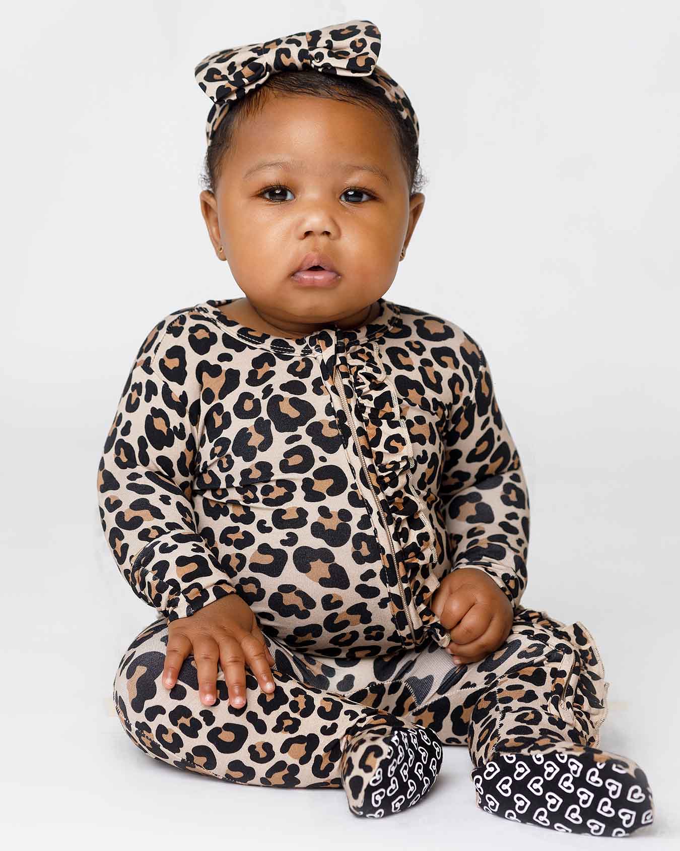 Kiara Ruffled Zippered Footie