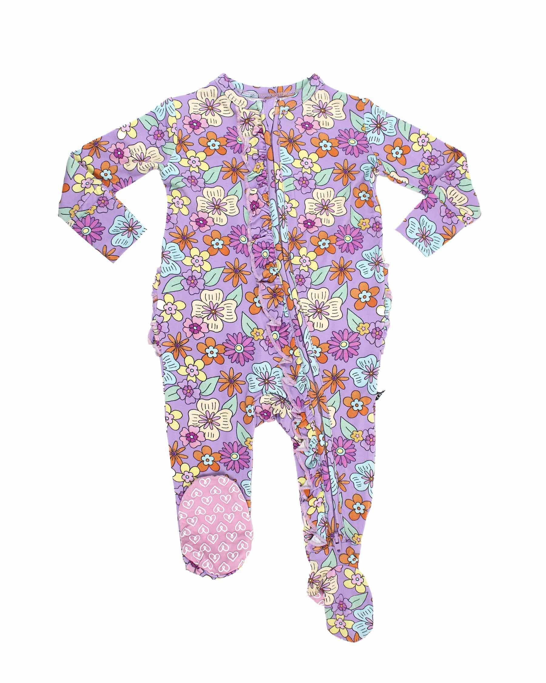 Lucy Ruffled Zippered Footie