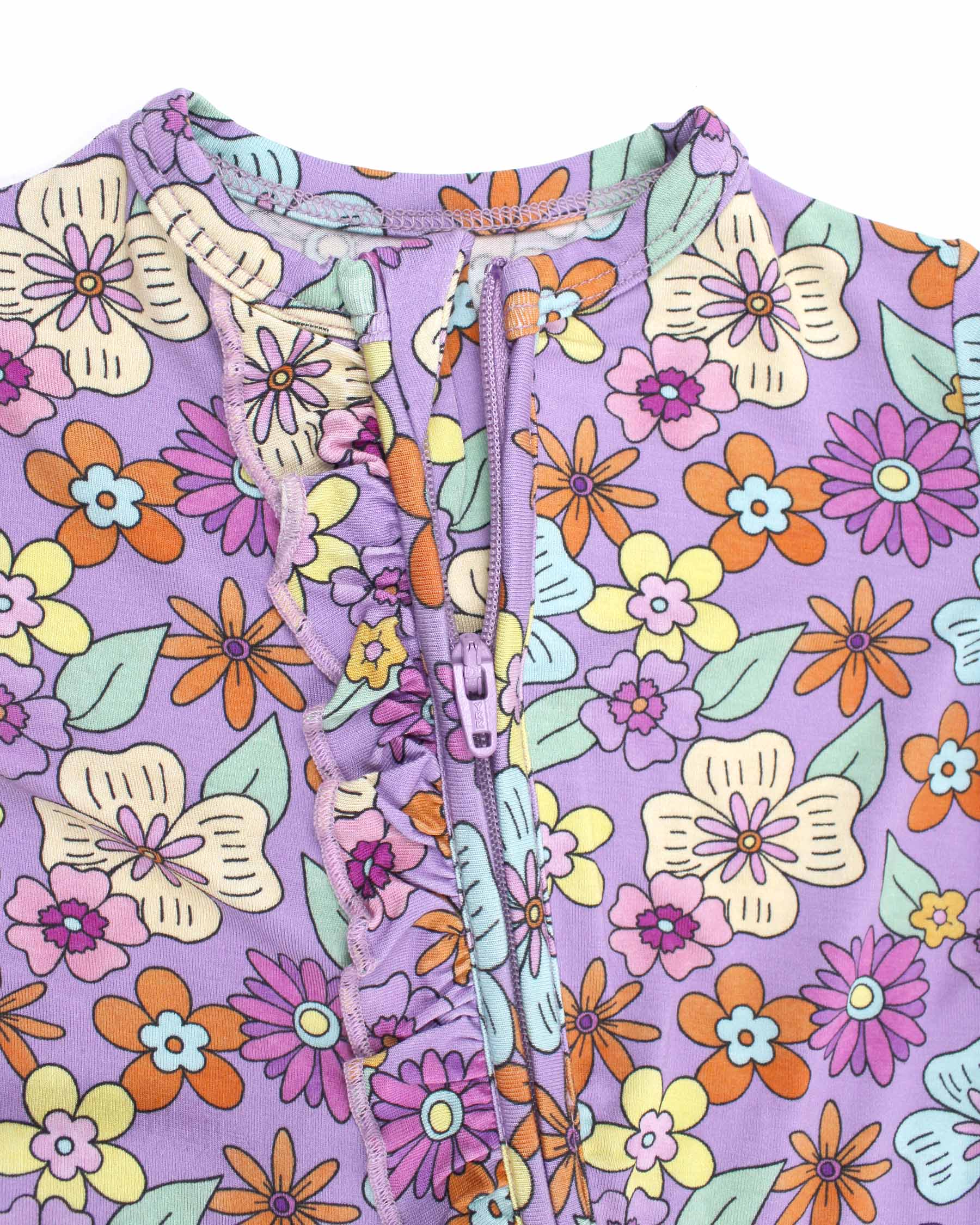 Lucy Ruffled Zippered Footie