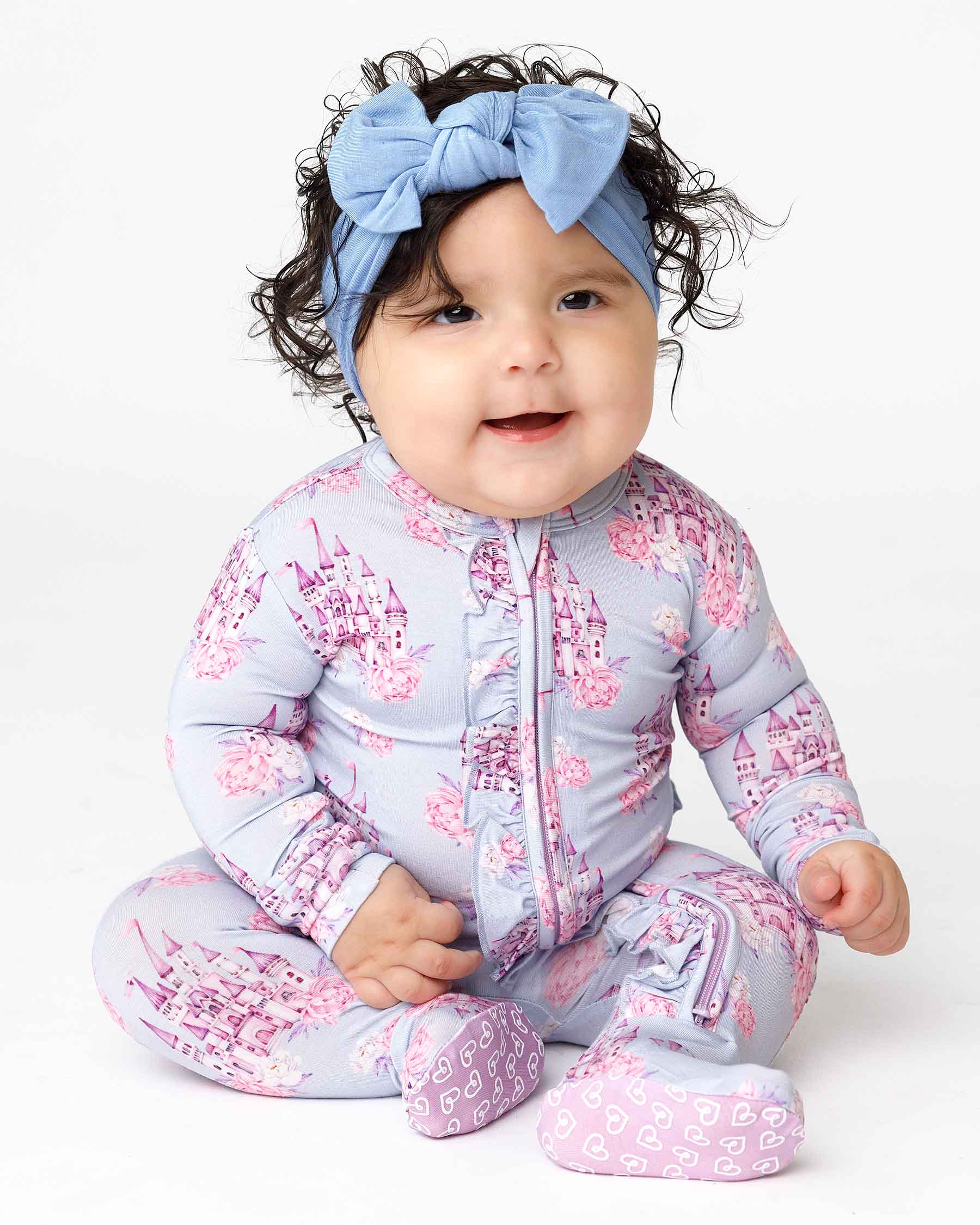 Samantha Ruffled Zippered Footie