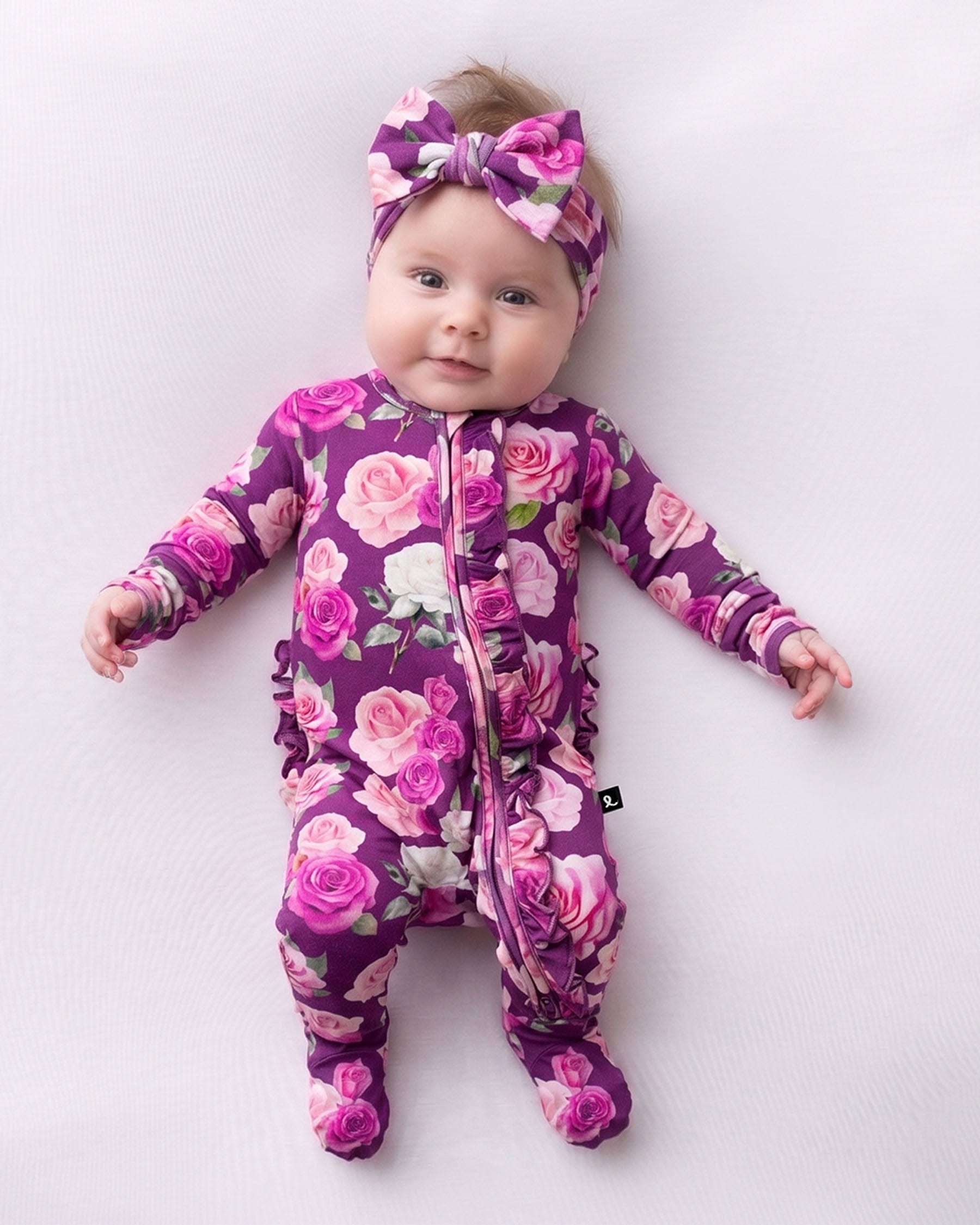 Amara Ruffled Zippered Footie