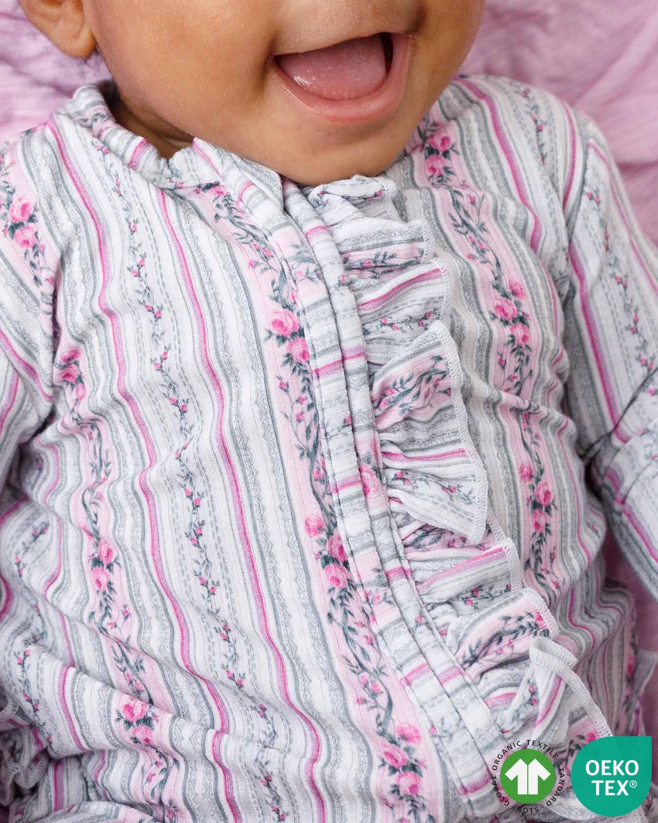 Josephine Ruffled Zippered Footie