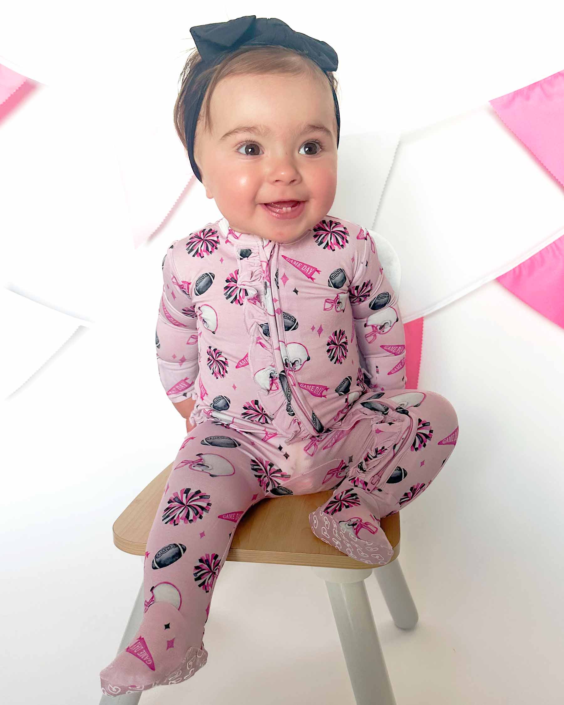 Taylor Ruffled Zippered Footie