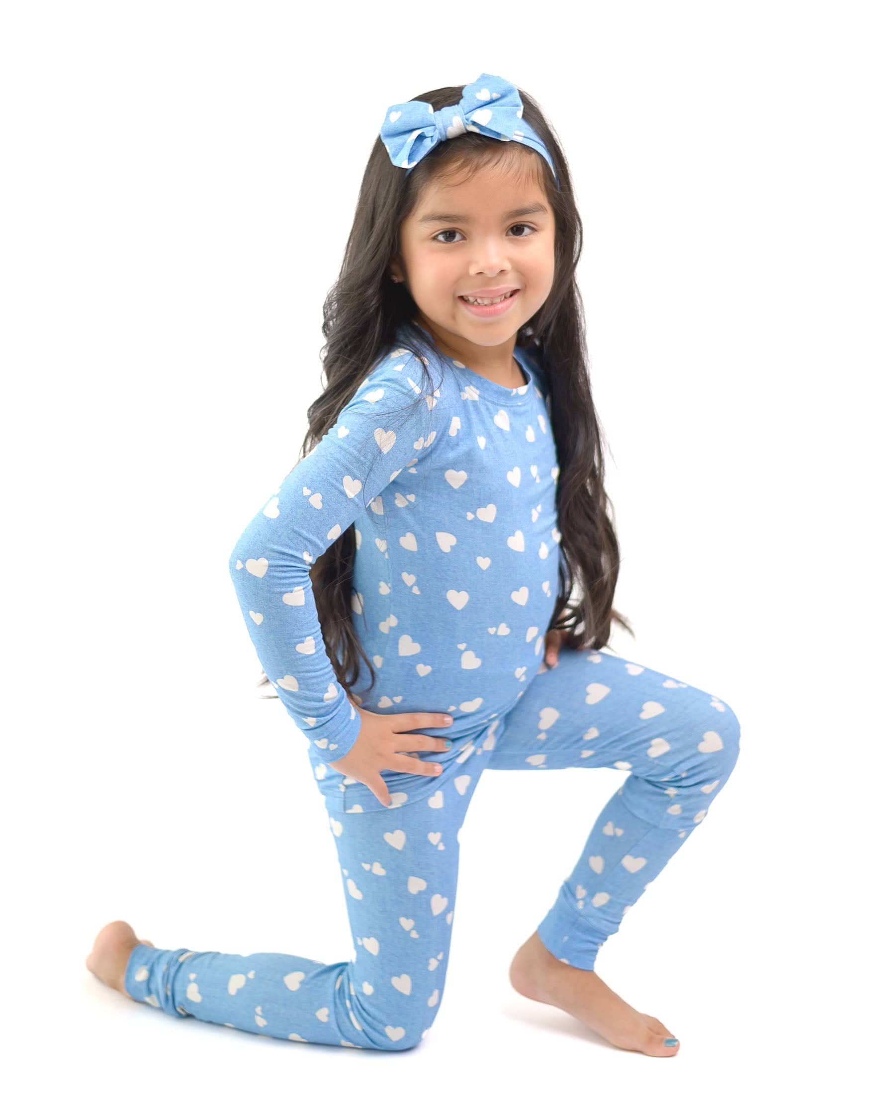 Denim Hearts Pajama Set