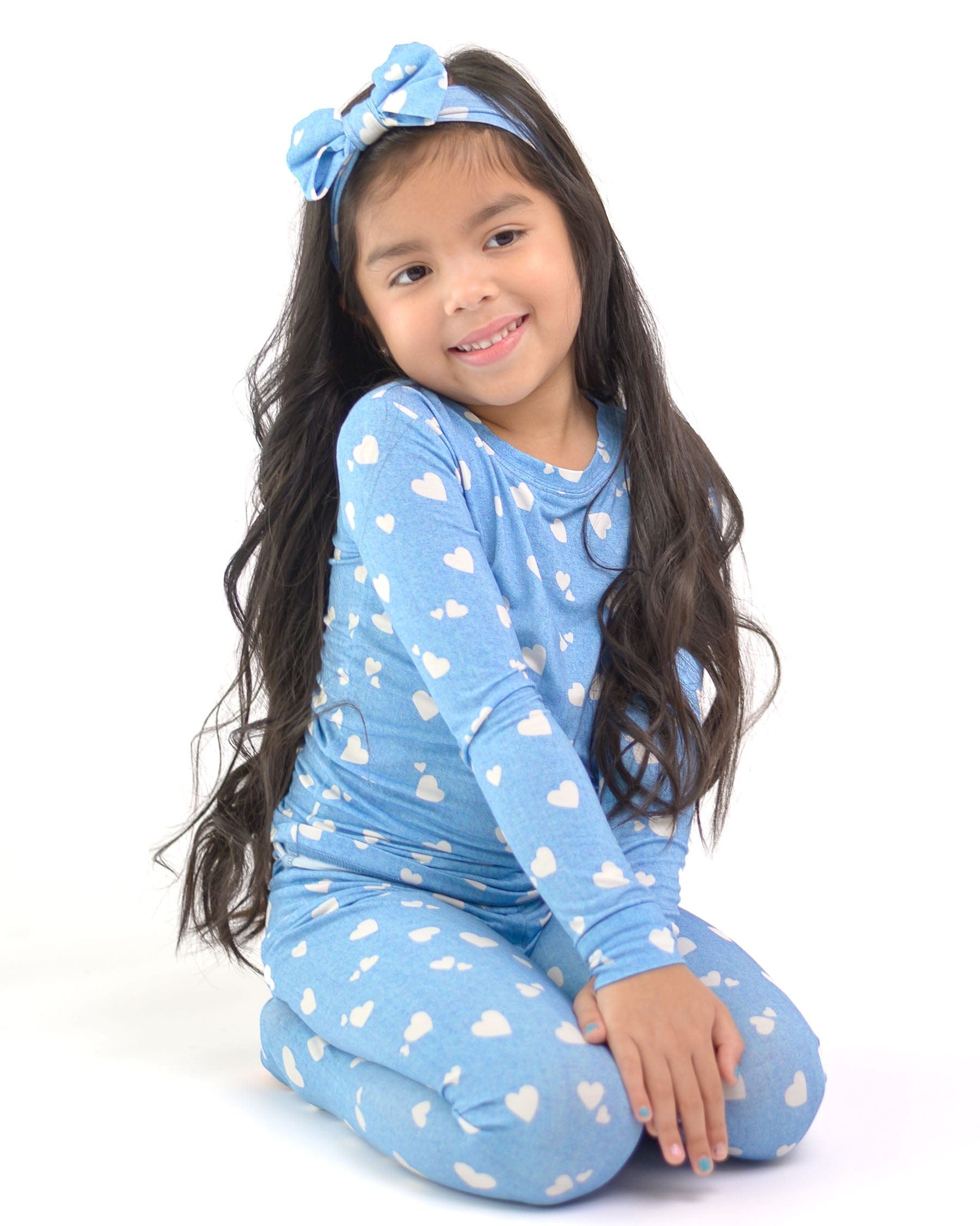 Denim Hearts Pajama Set