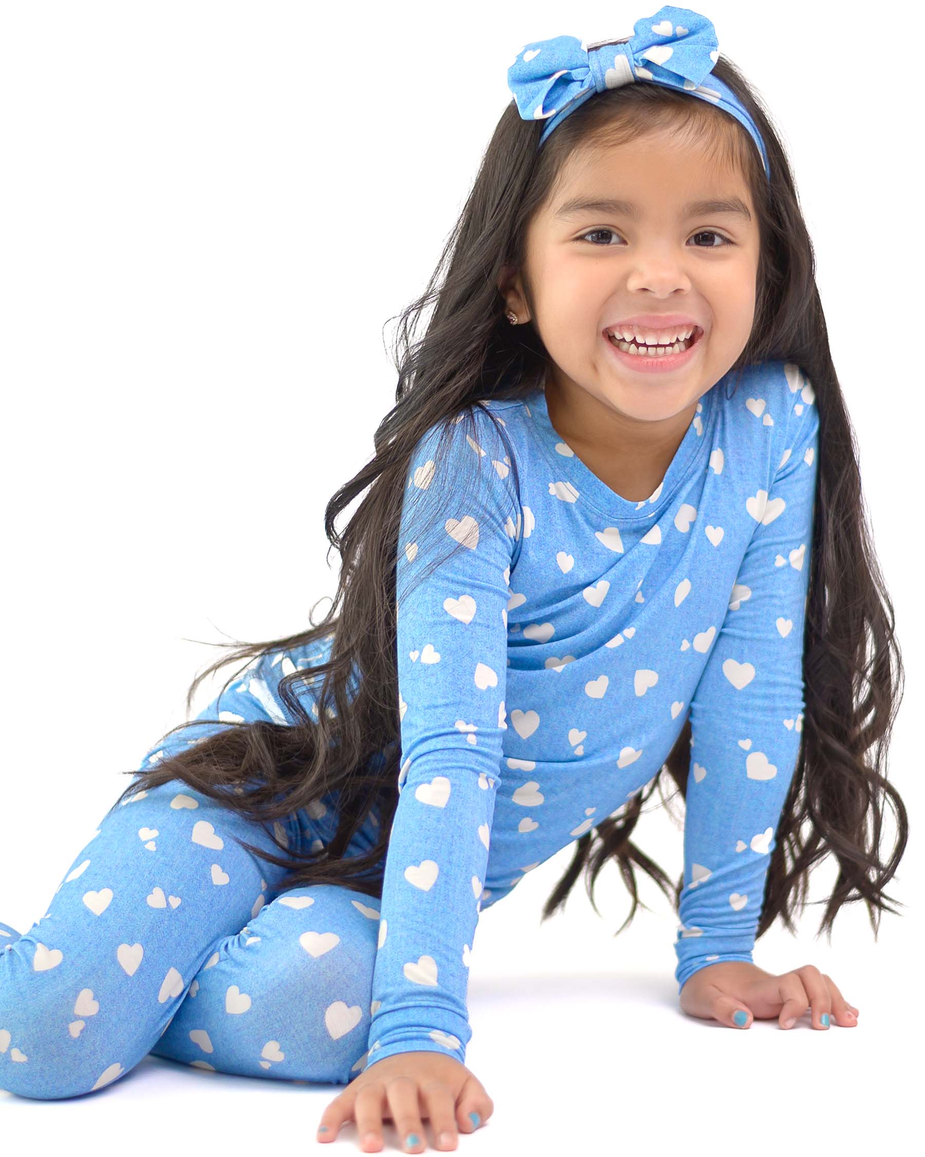 Denim Hearts Pajama Set