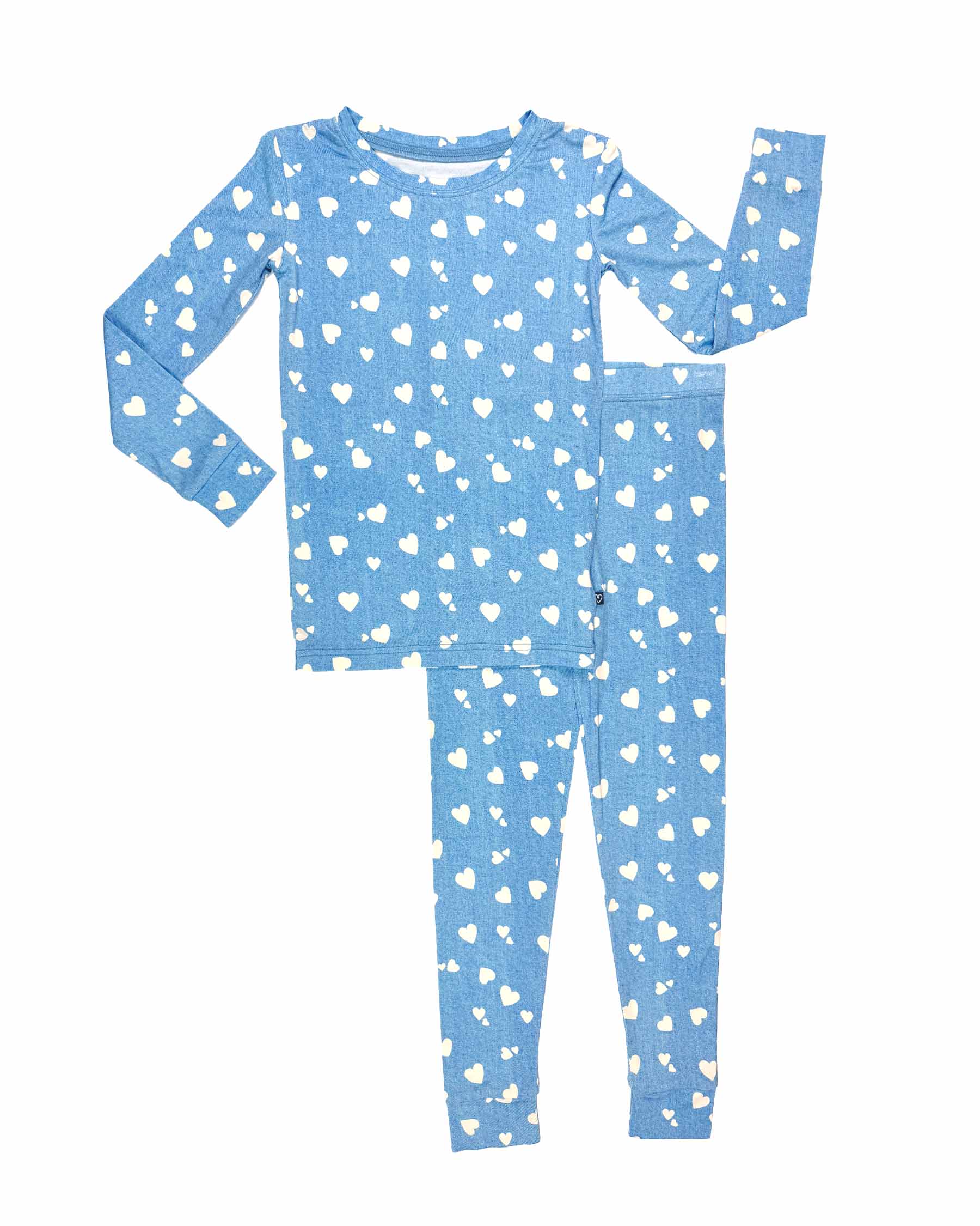 Denim Hearts Pajama Set