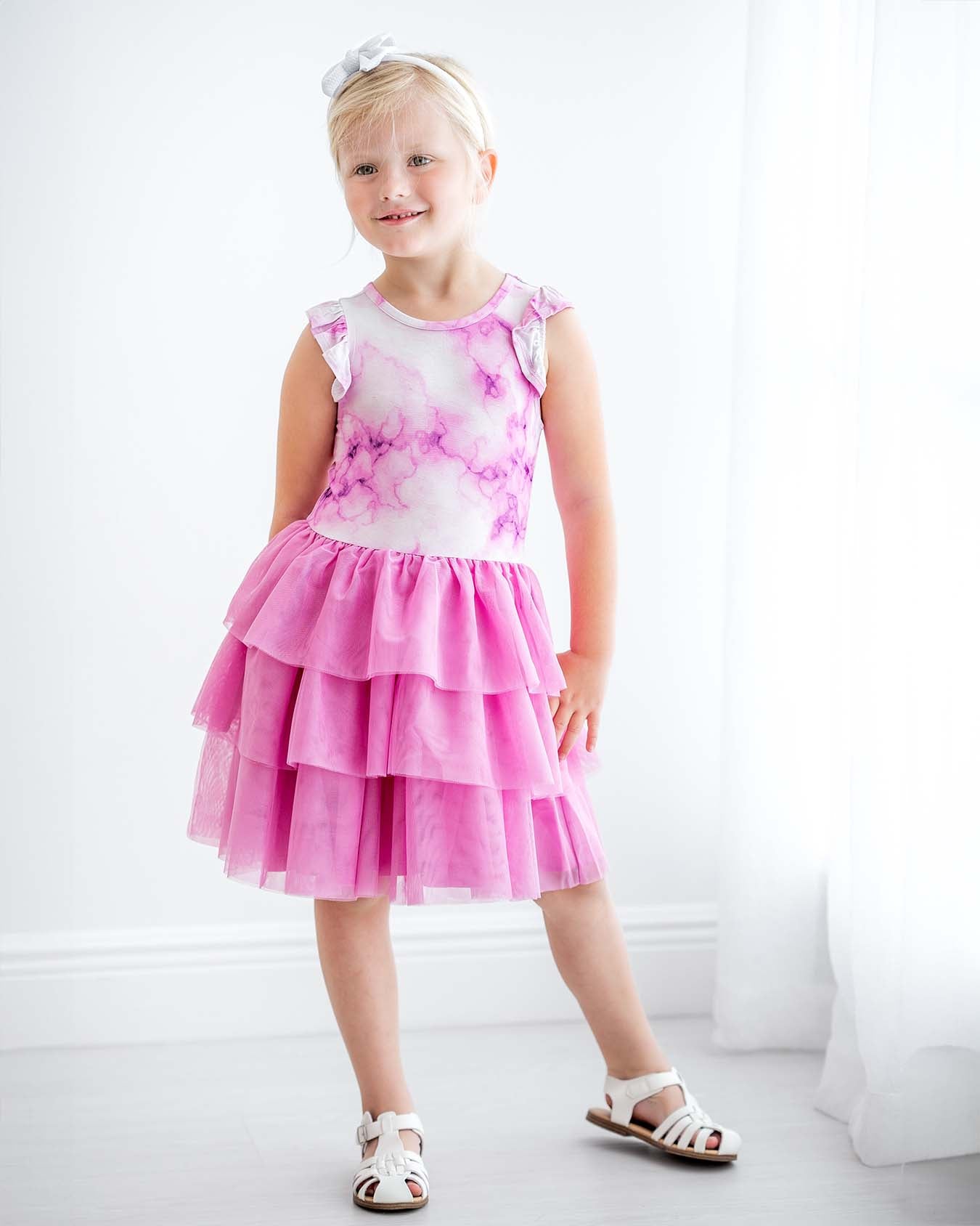 Pink Marble Tutu Tulle Dress