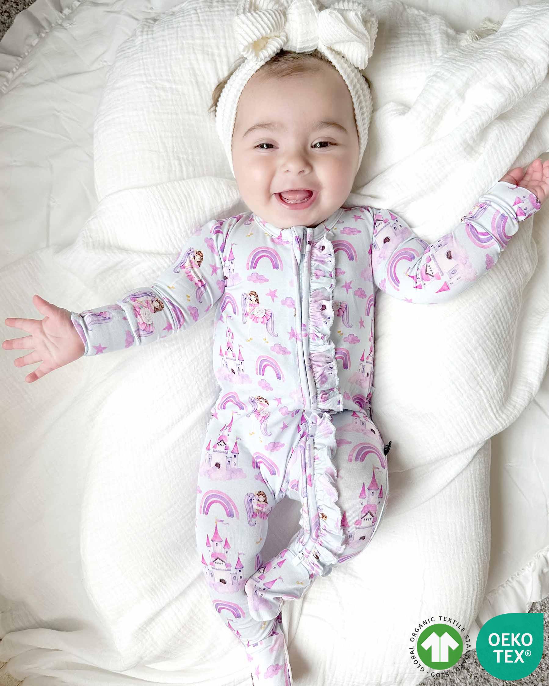 Vivian Ruffled Zippered Footie