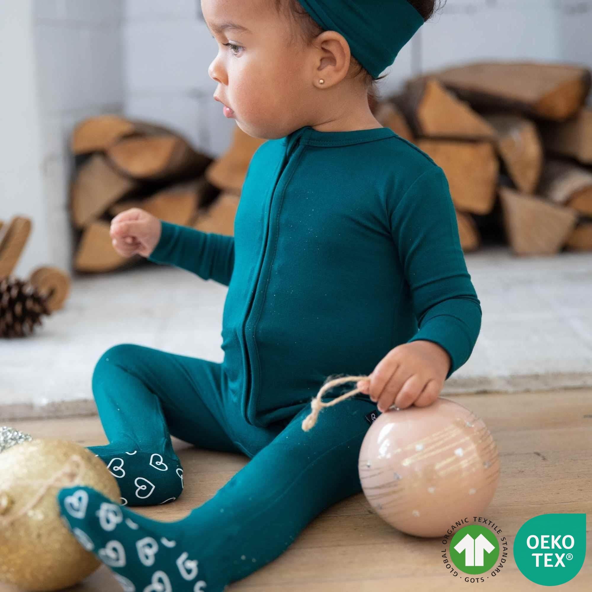 Evergreen Zippered Footie