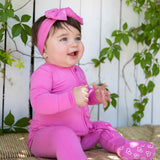 Raspberry Ruffled Footie