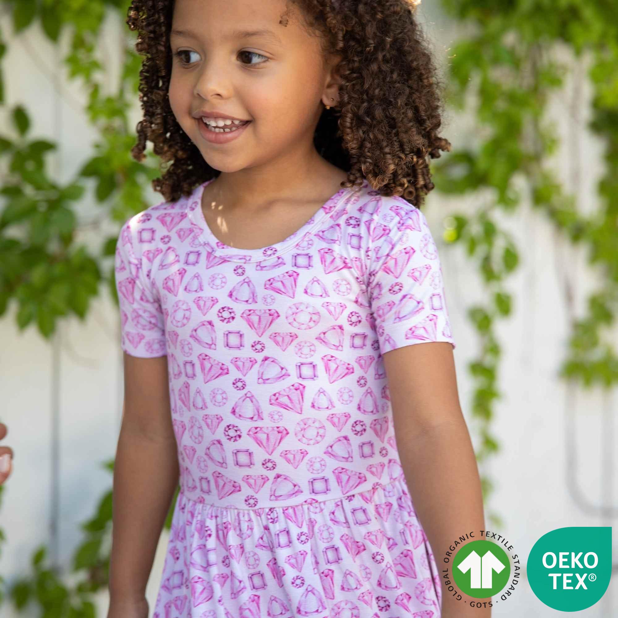 Pink Bamboo Gem Twirl Dress