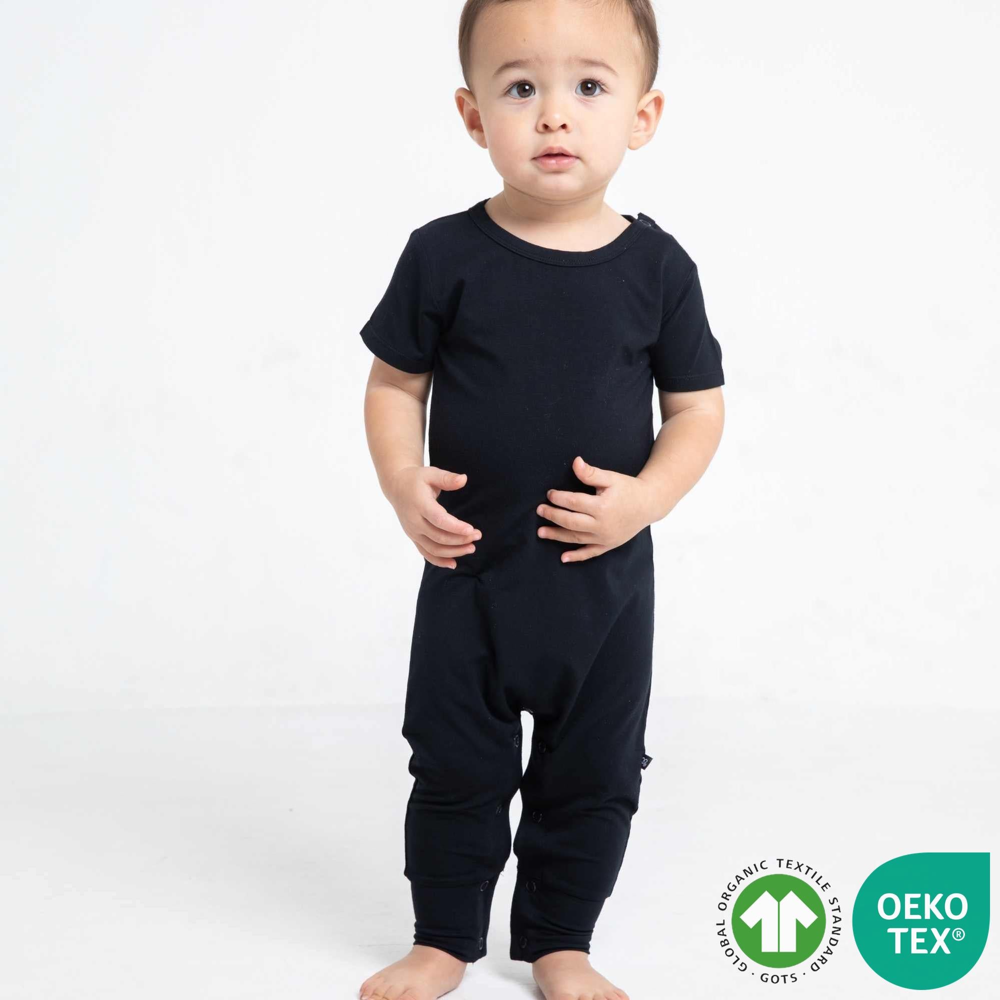 Black Snapped Romper