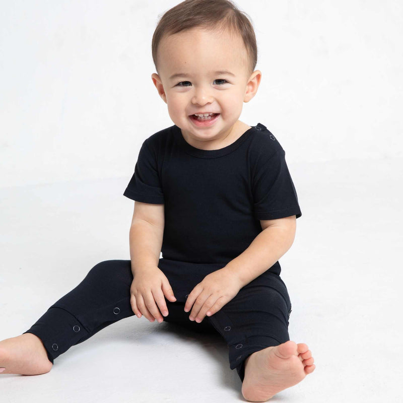 Black Snapped Romper