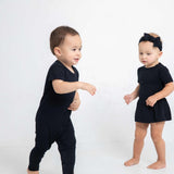 Black Snapped Romper