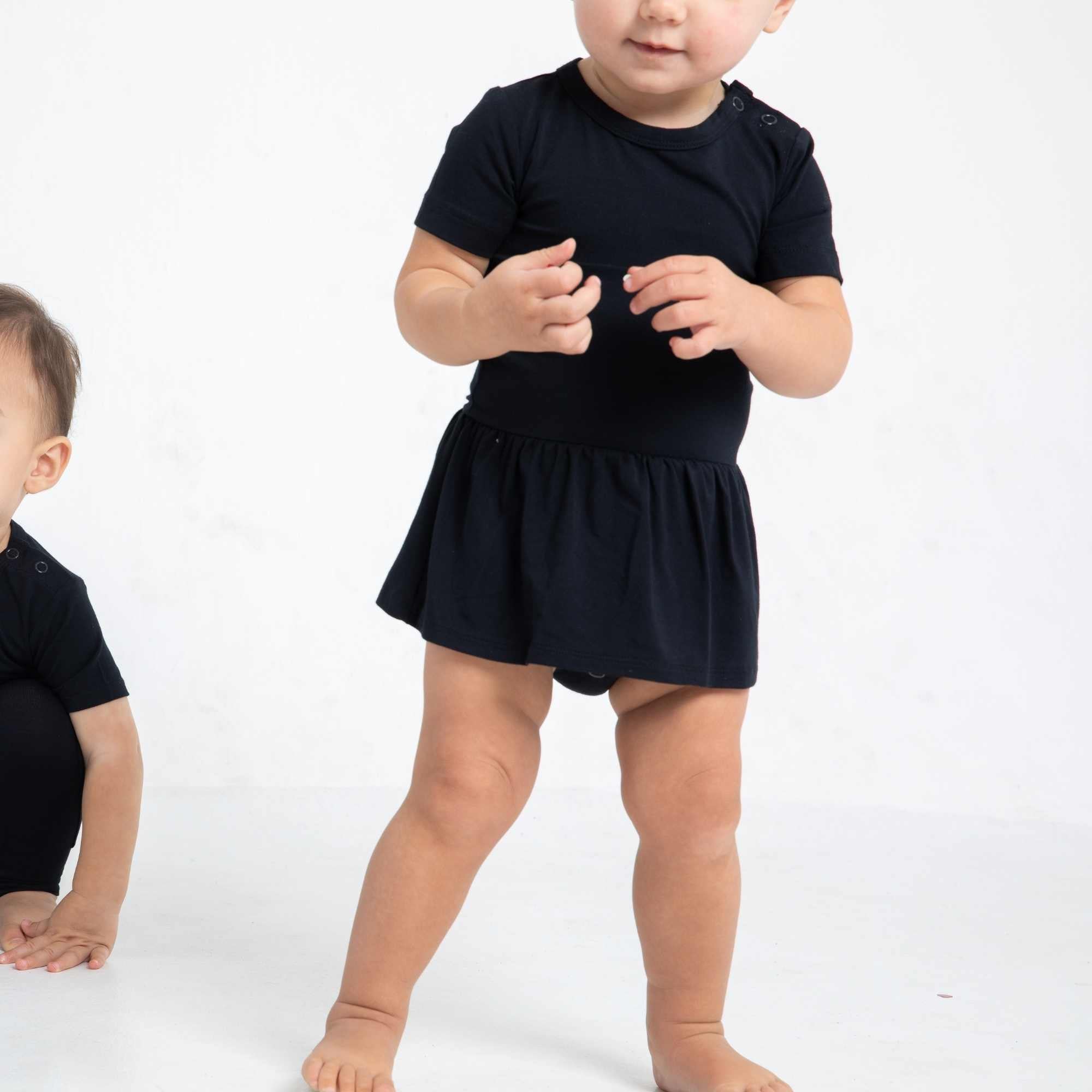 Black Skirted Bodysuit