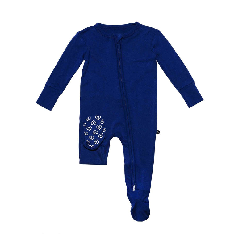Navy Zippered Footie