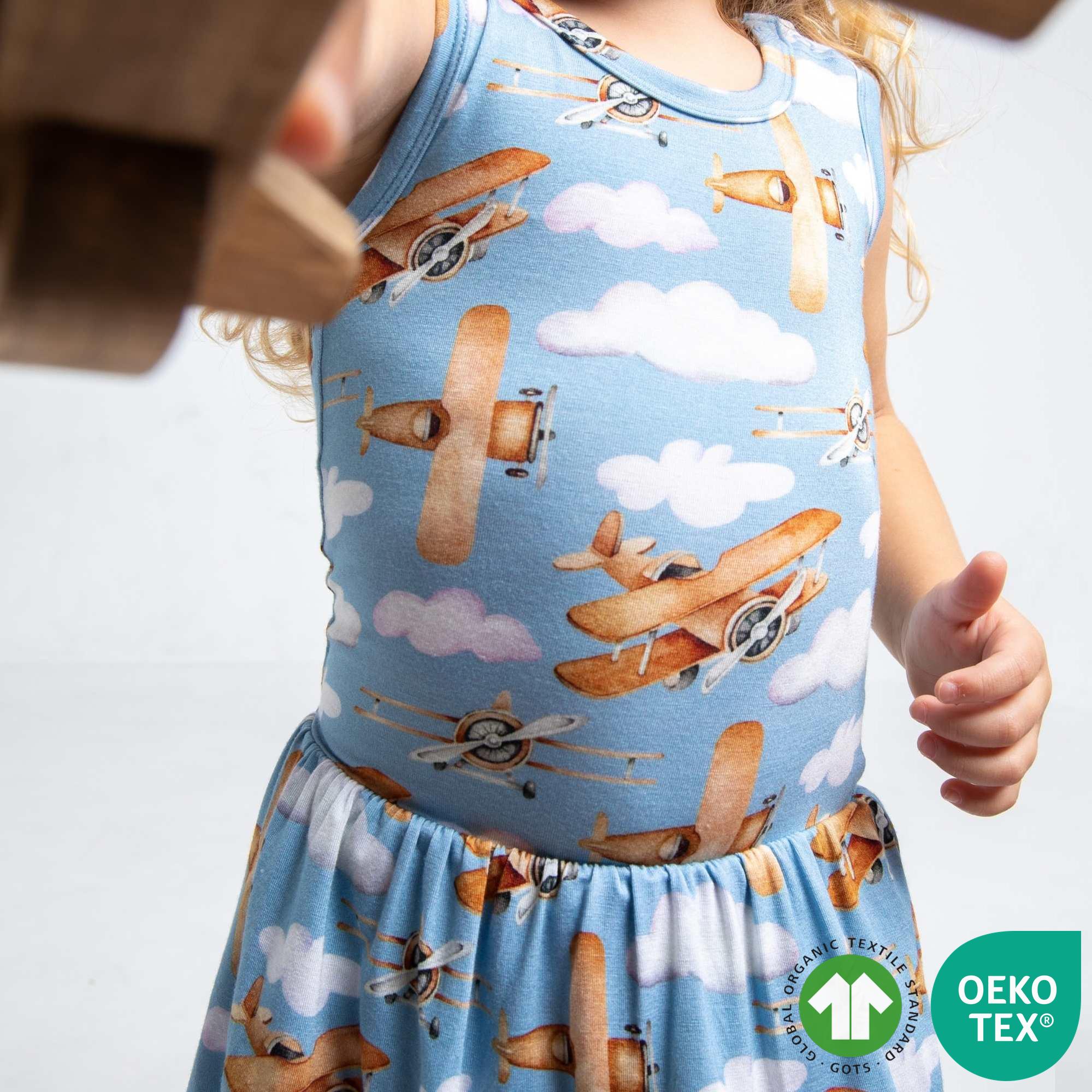 Airplane Skirted Bodysuit