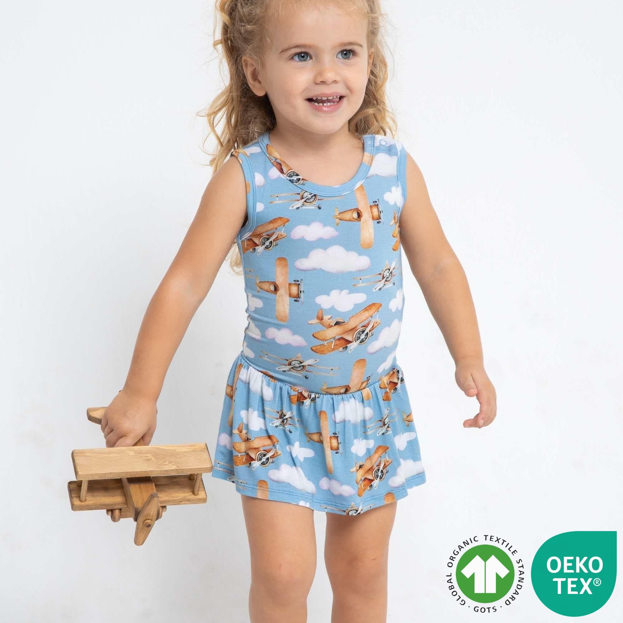 Airplane Skirted Bodysuit