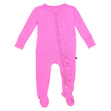 Raspberry Ruffled Footie